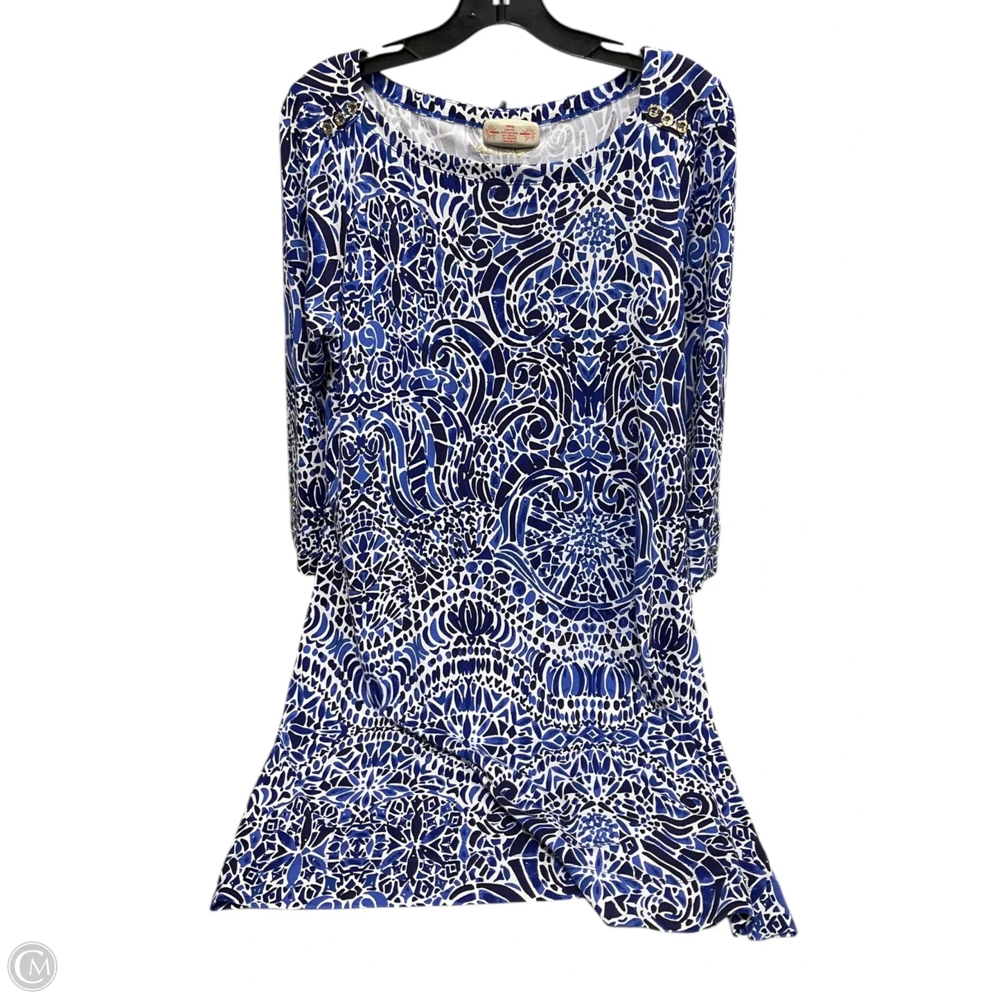 Dress Designer By Lilly Pulitzer In Blue & White, Size: L