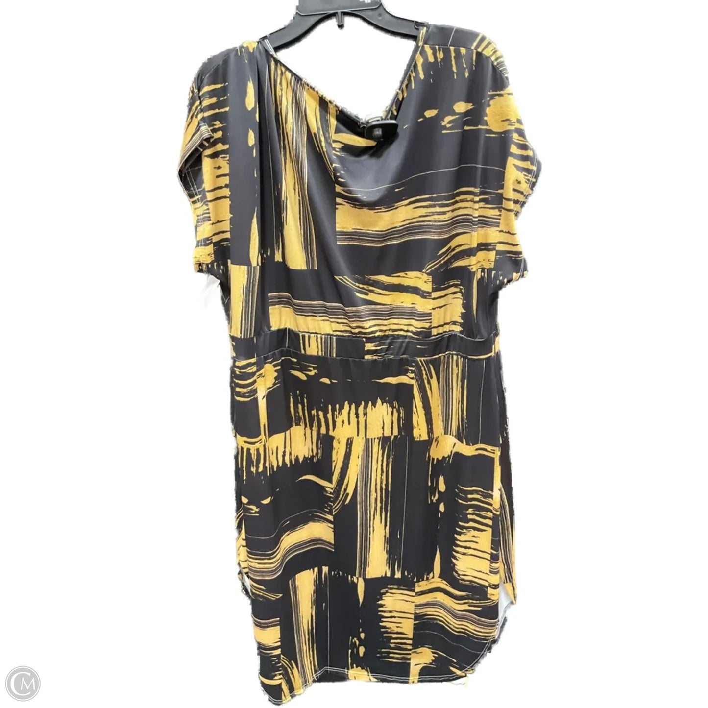 Dress Casual Midi By Cmf In Black & Gold, Size: 2x