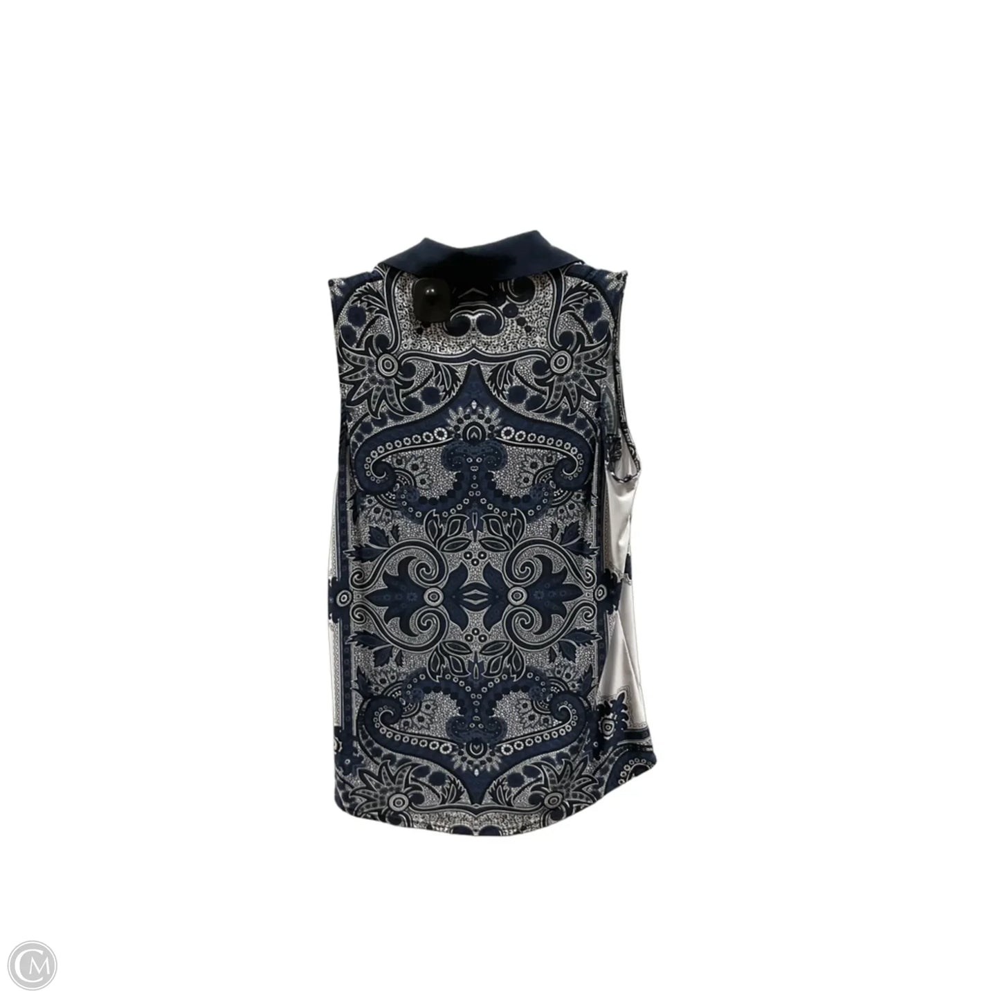 Top Sleeveless By Inc In Blue & White, Size: M