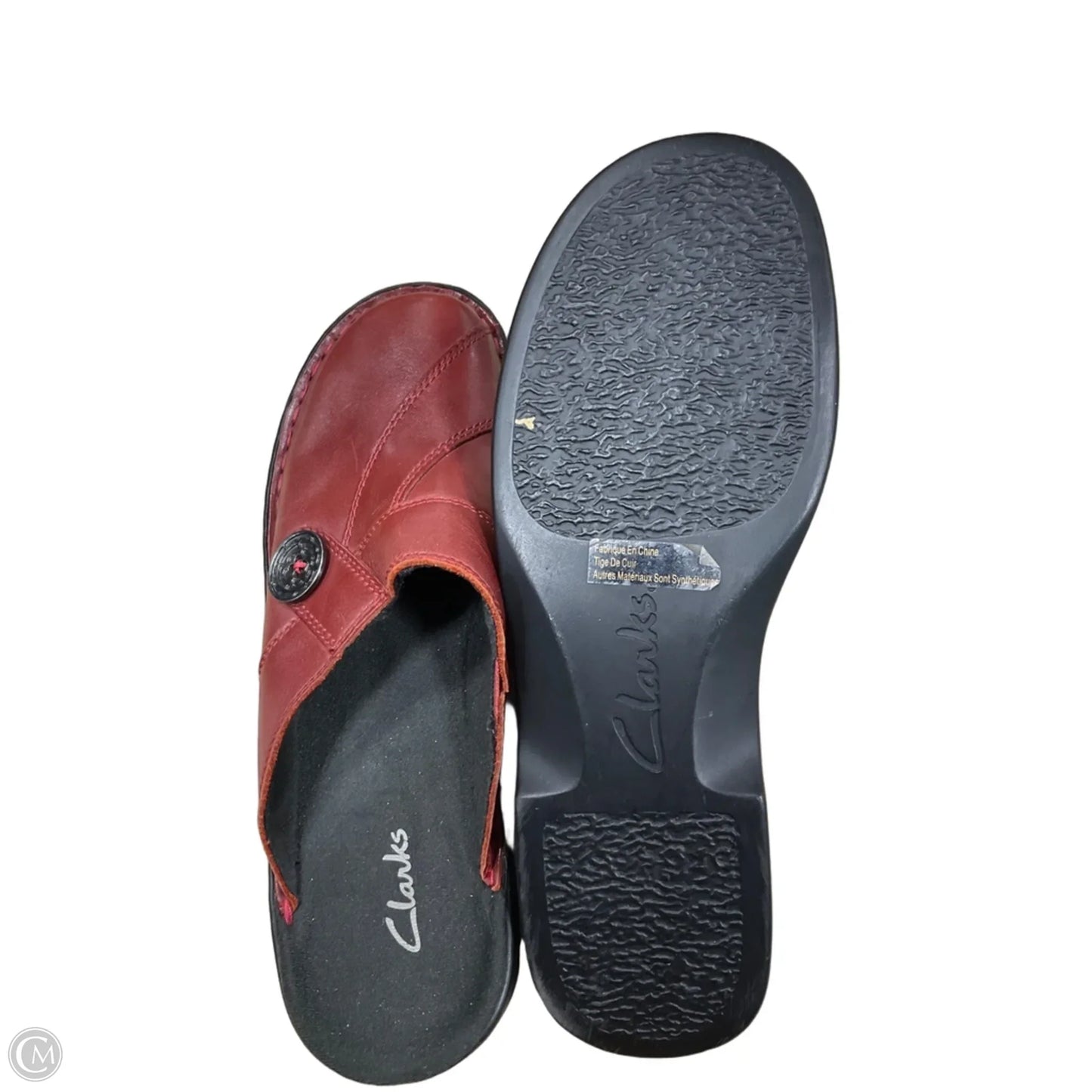 Shoes Flats By Clarks In Maroon, Size: 10