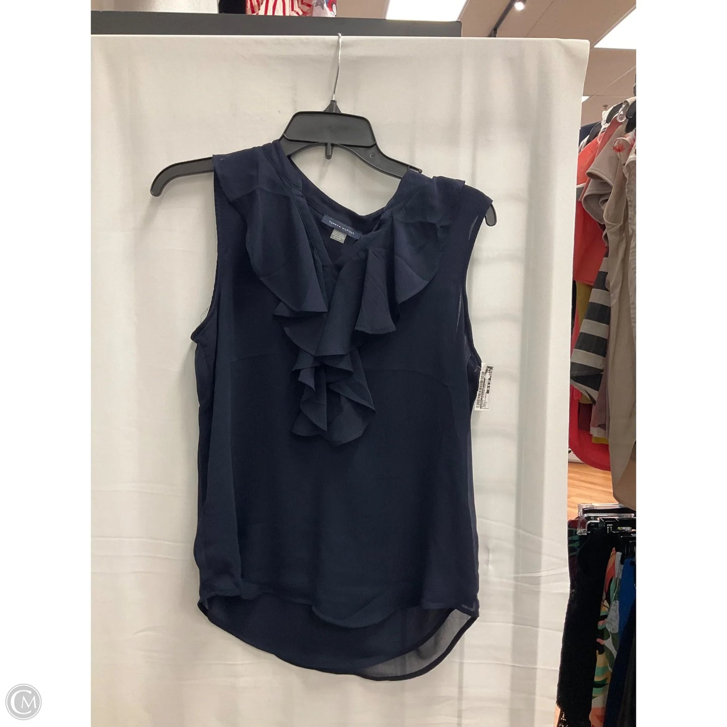 Blouse Sleeveless By Tommy Hilfiger In Navy, Size: S