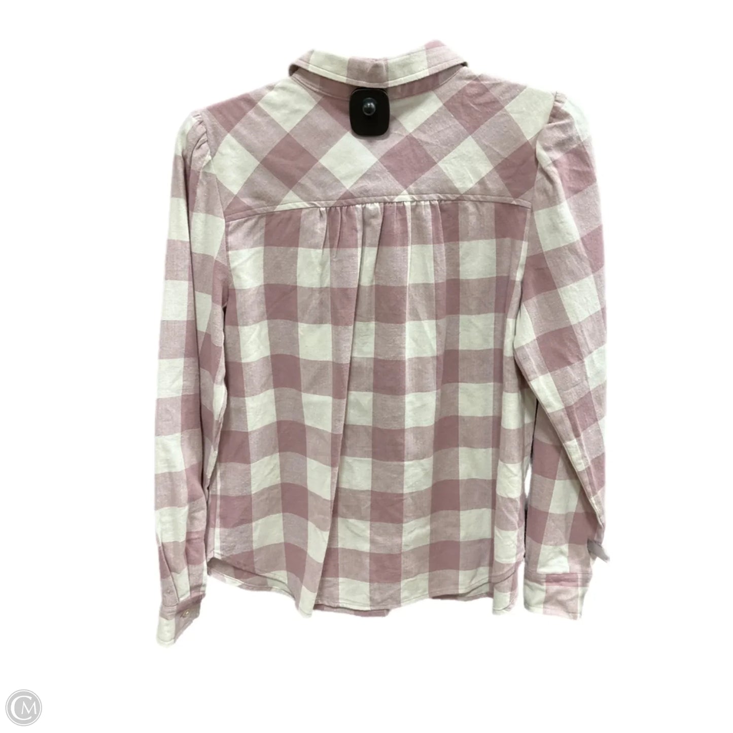 Top Long Sleeve By Loft In Plaid Pattern, Size: S