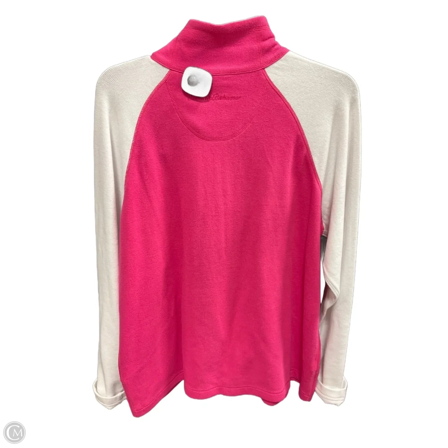 Athletic Top Long Sleeve Collar By Tommy Bahama In Pink & White, Size: Xl