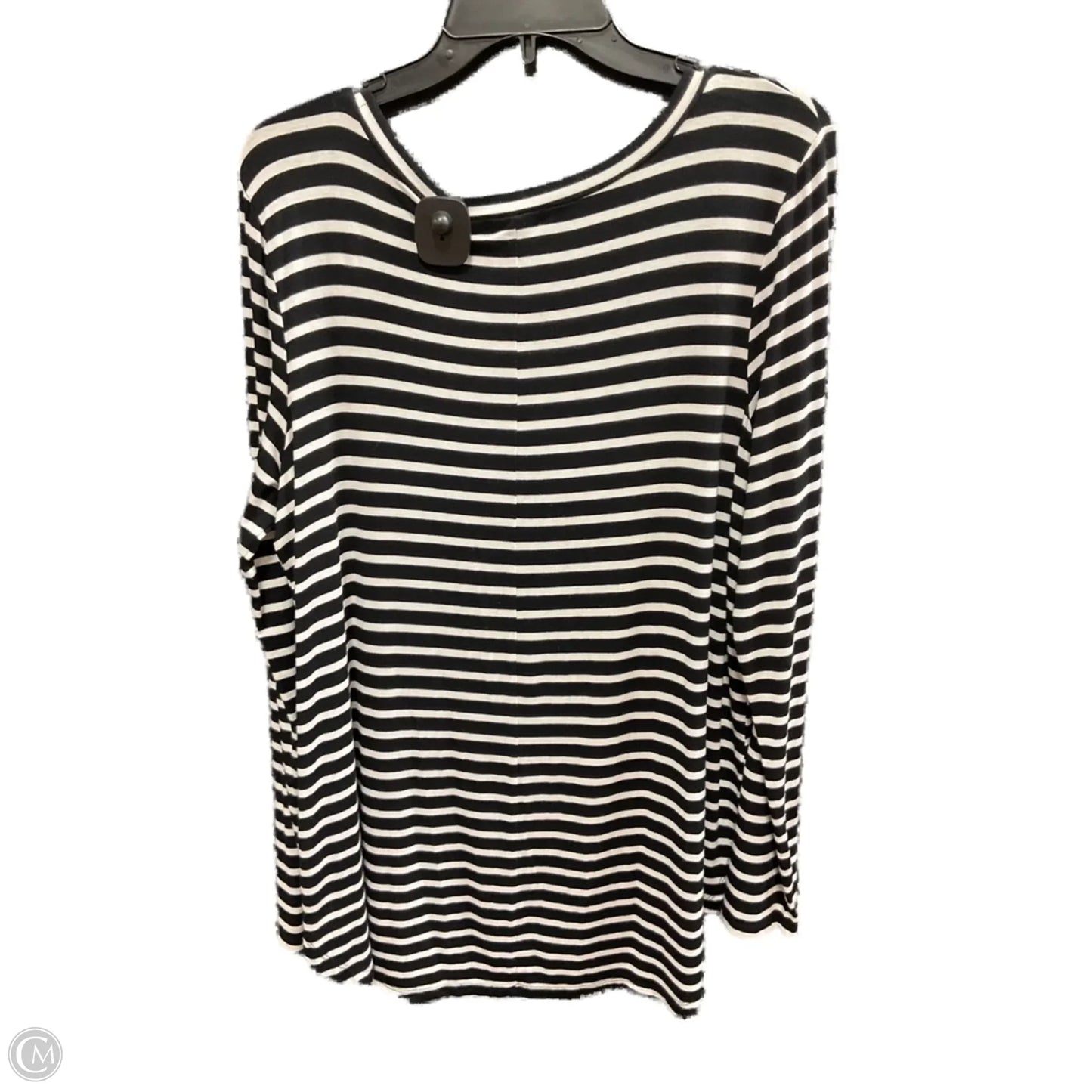 Top Long Sleeve By Halogen In Striped Pattern, Size: L