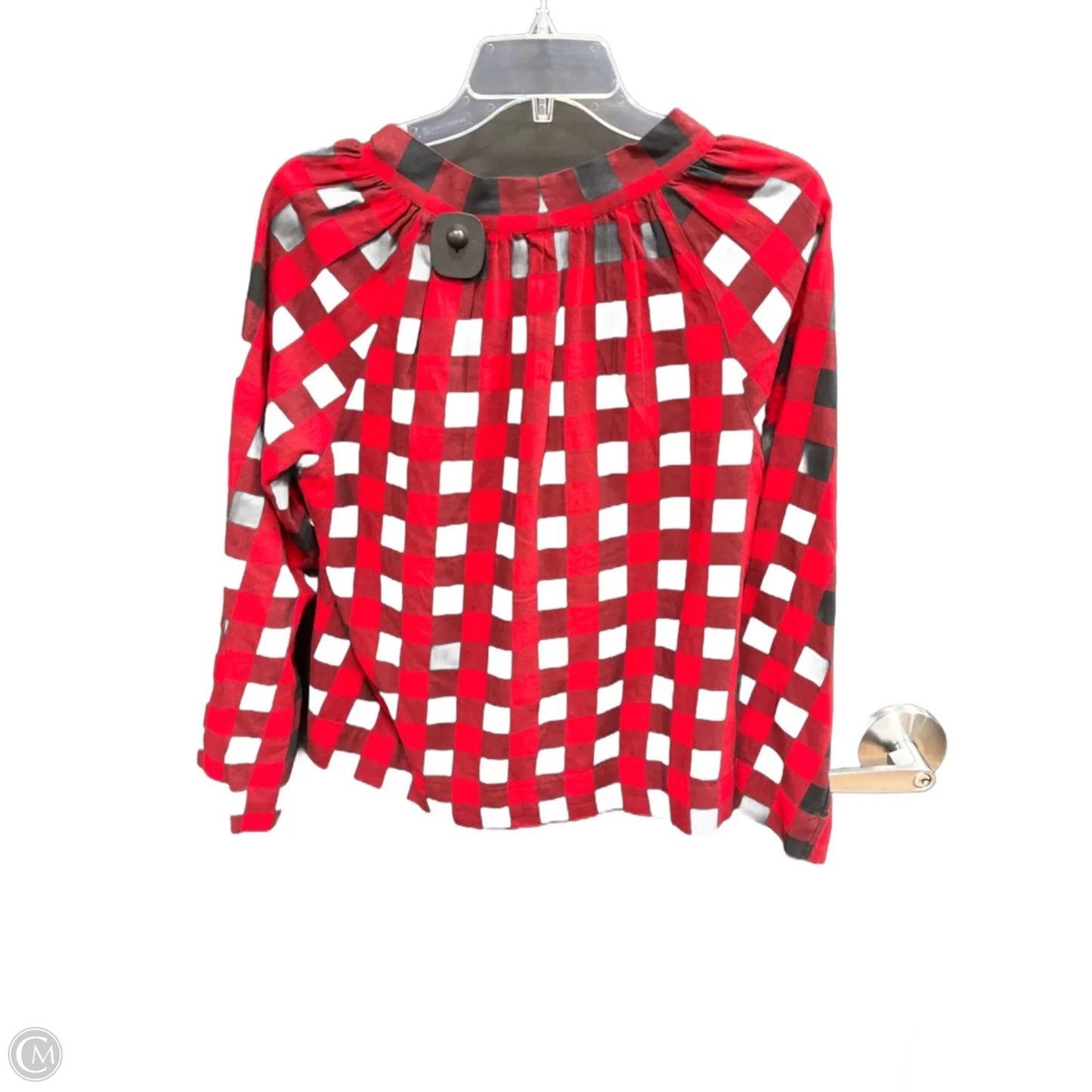 Top Long Sleeve By Madewell In Plaid Pattern, Size: S