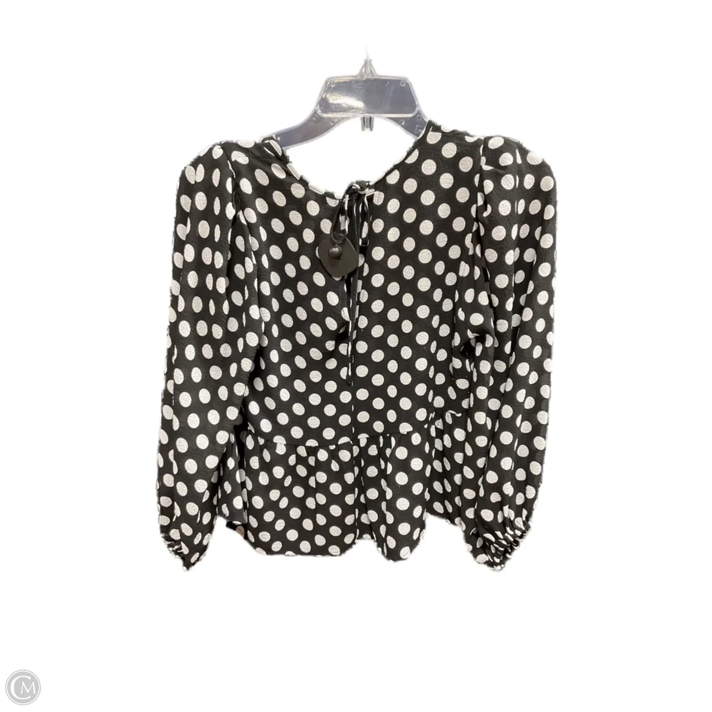 Top Long Sleeve By Express In Polkadot Pattern, Size: Xs