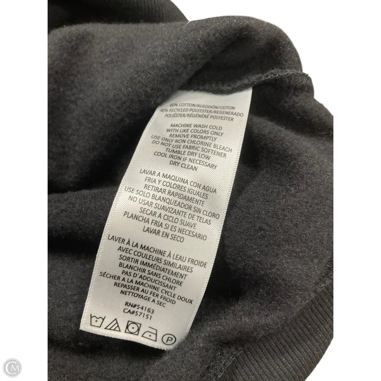 Athletic Top Long Sleeve Hoodie By Calvin Klein Performance In Black, Size: L