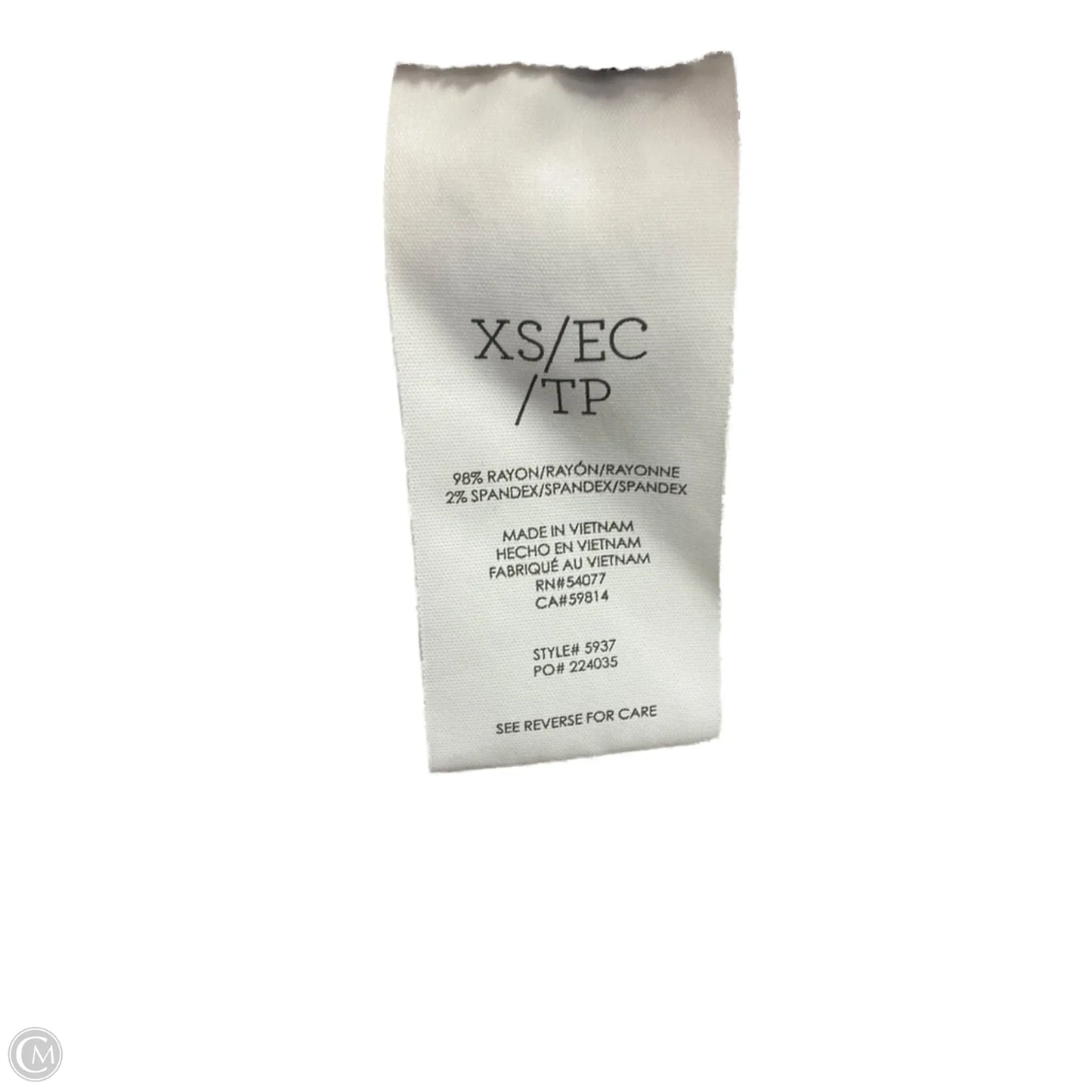 Top Sleeveless Basic By Cabi In Striped Pattern, Size: Xs