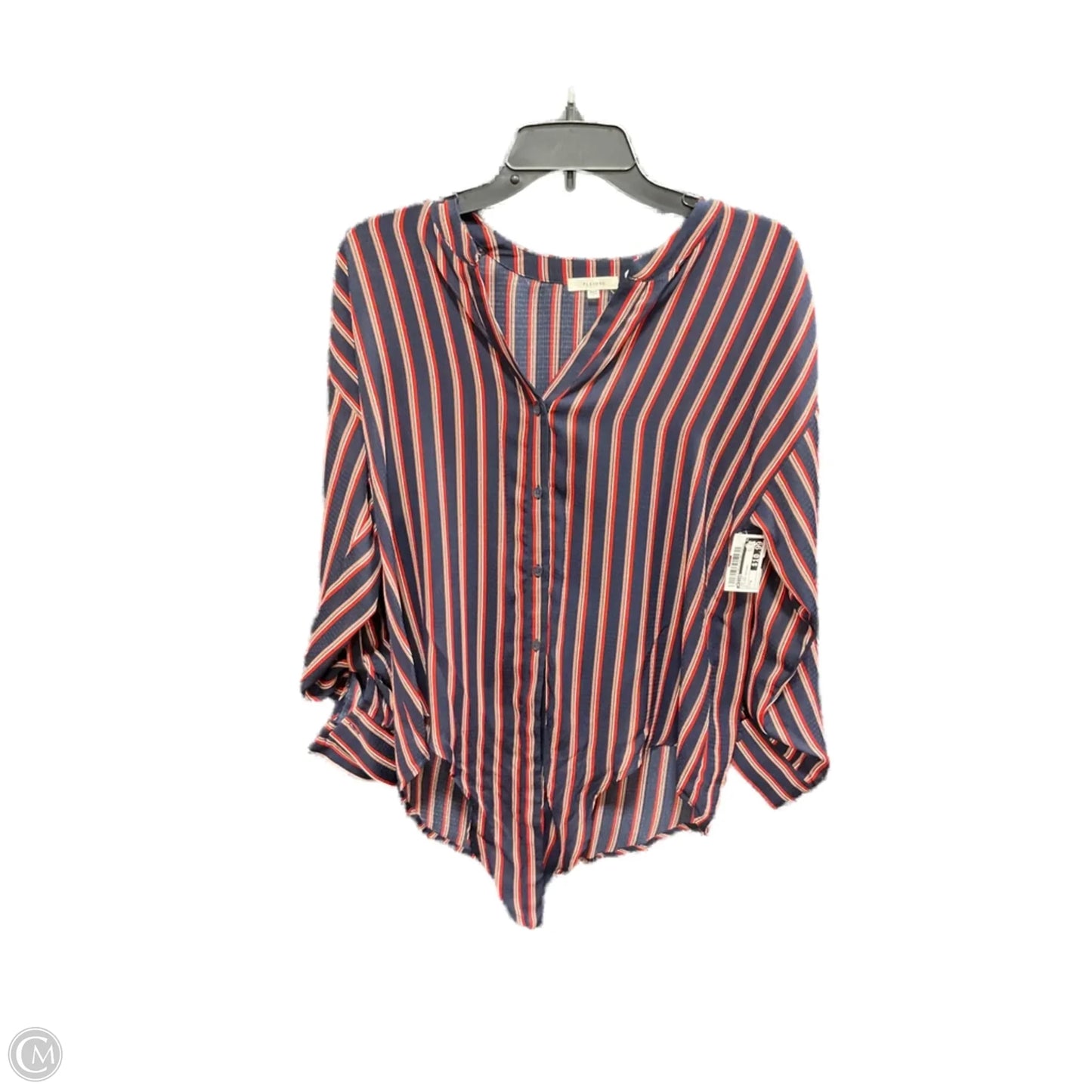 Top Long Sleeve By Pleione In Striped Pattern, Size: S