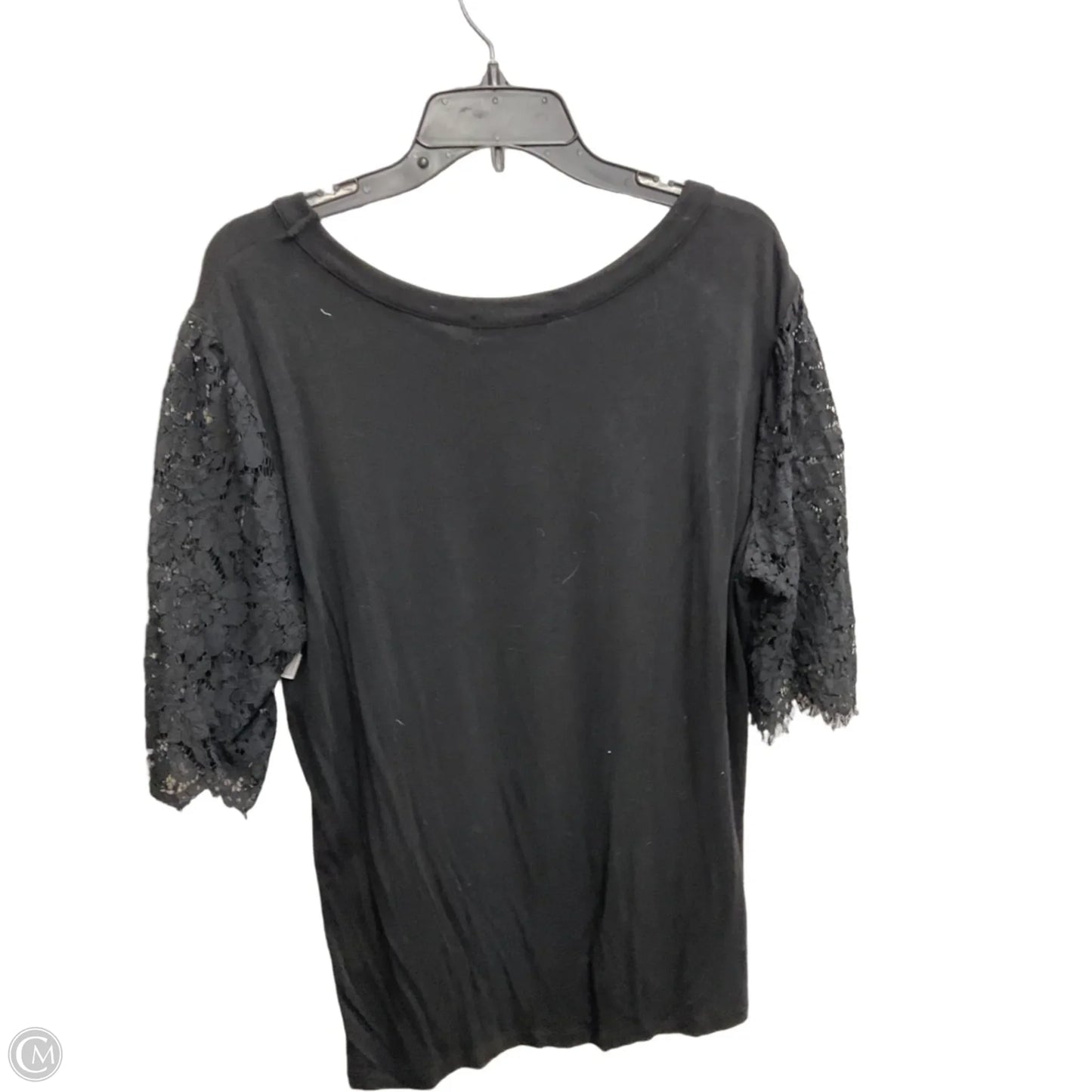 Top Short Sleeve By Kim & Cami In Black, Size: Xl