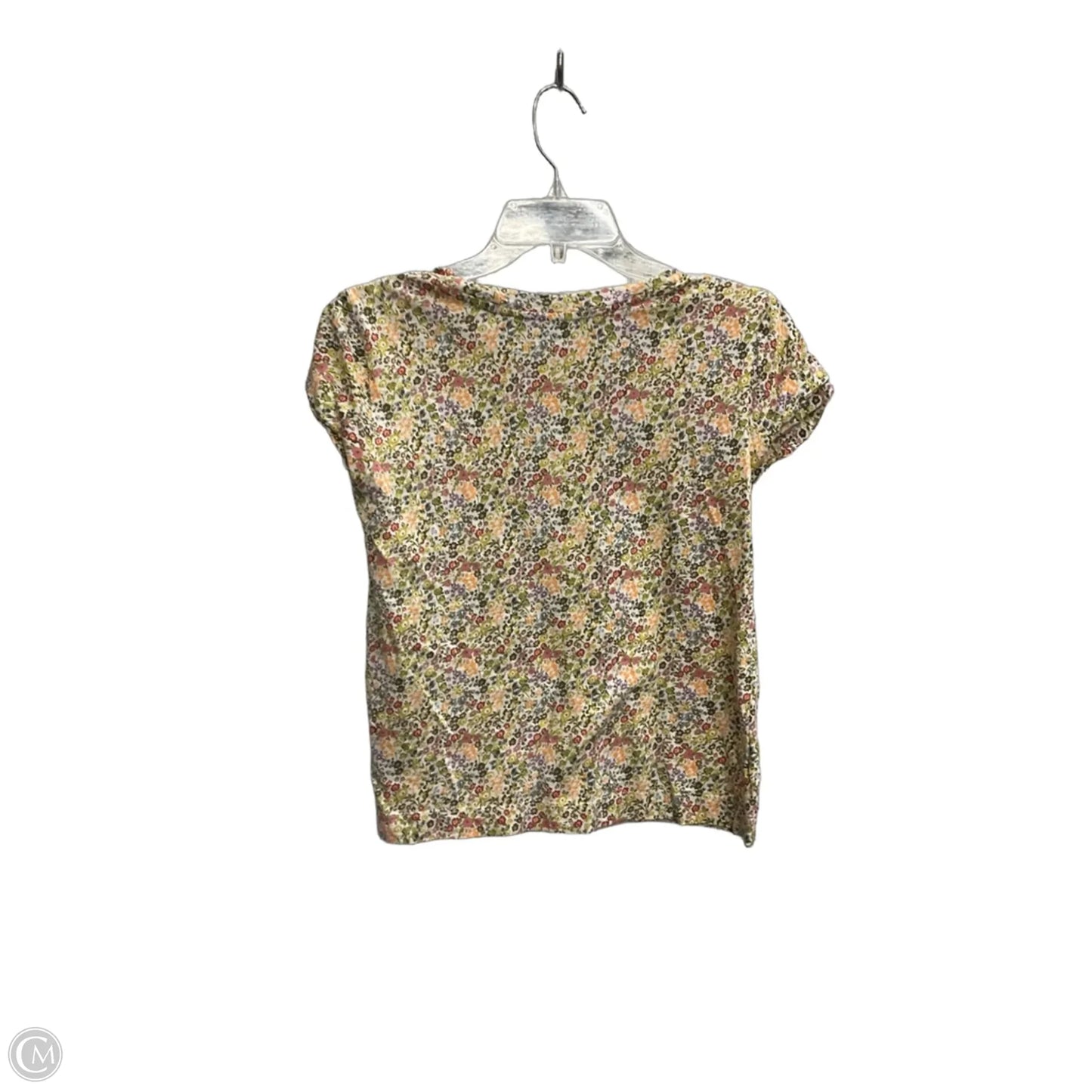 Top Short Sleeve Basic By Loft In Floral Print, Size: Xs