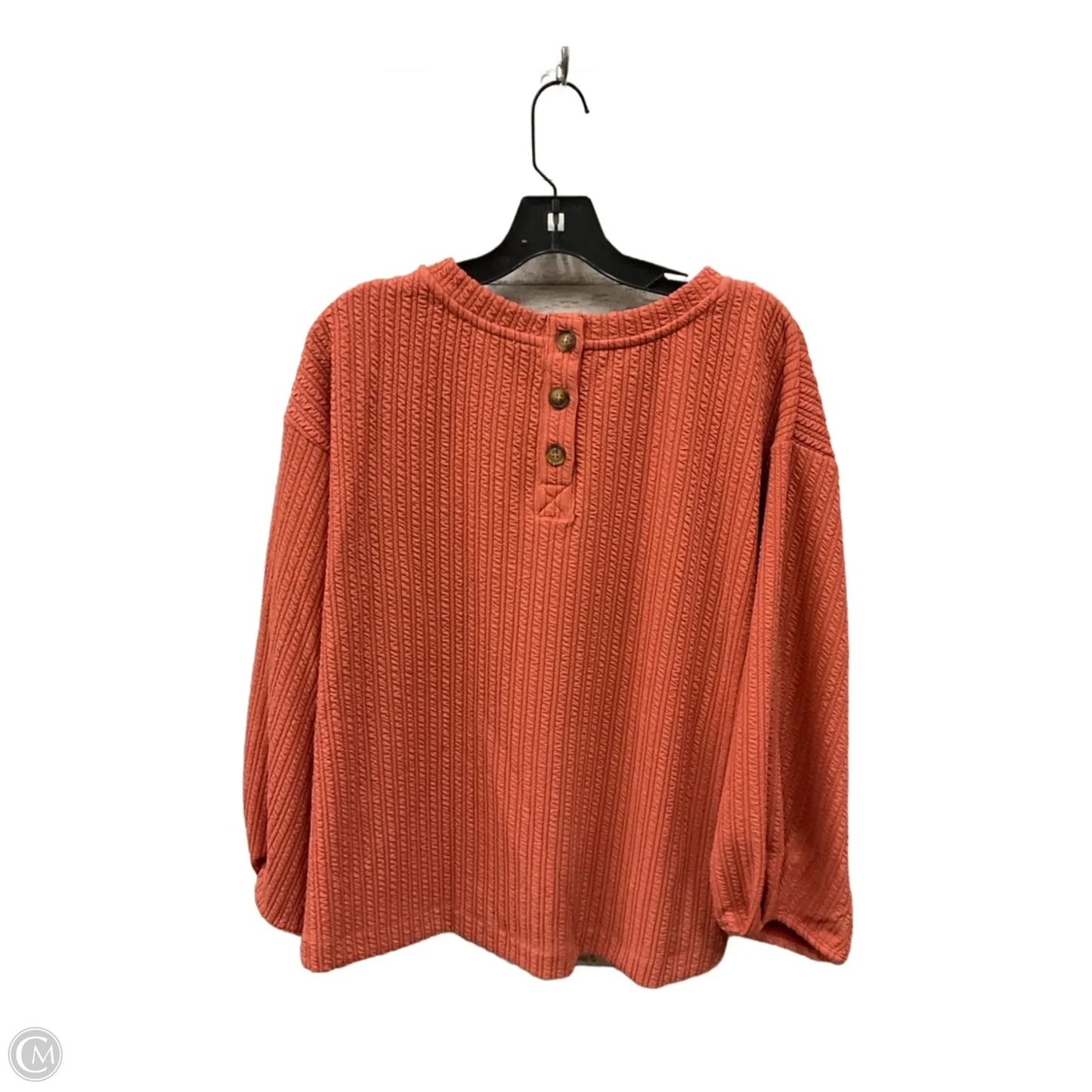 Top Long Sleeve By Polagram In Orange, Size: 2x