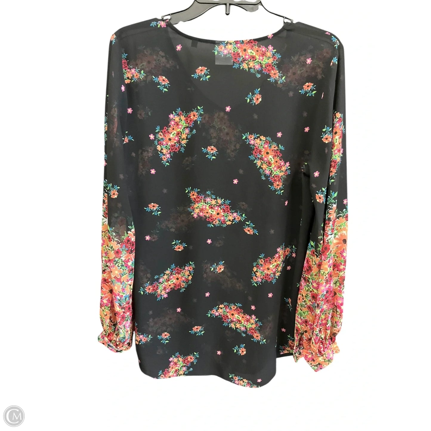 Top Long Sleeve By Cabi In Floral Print, Size: M