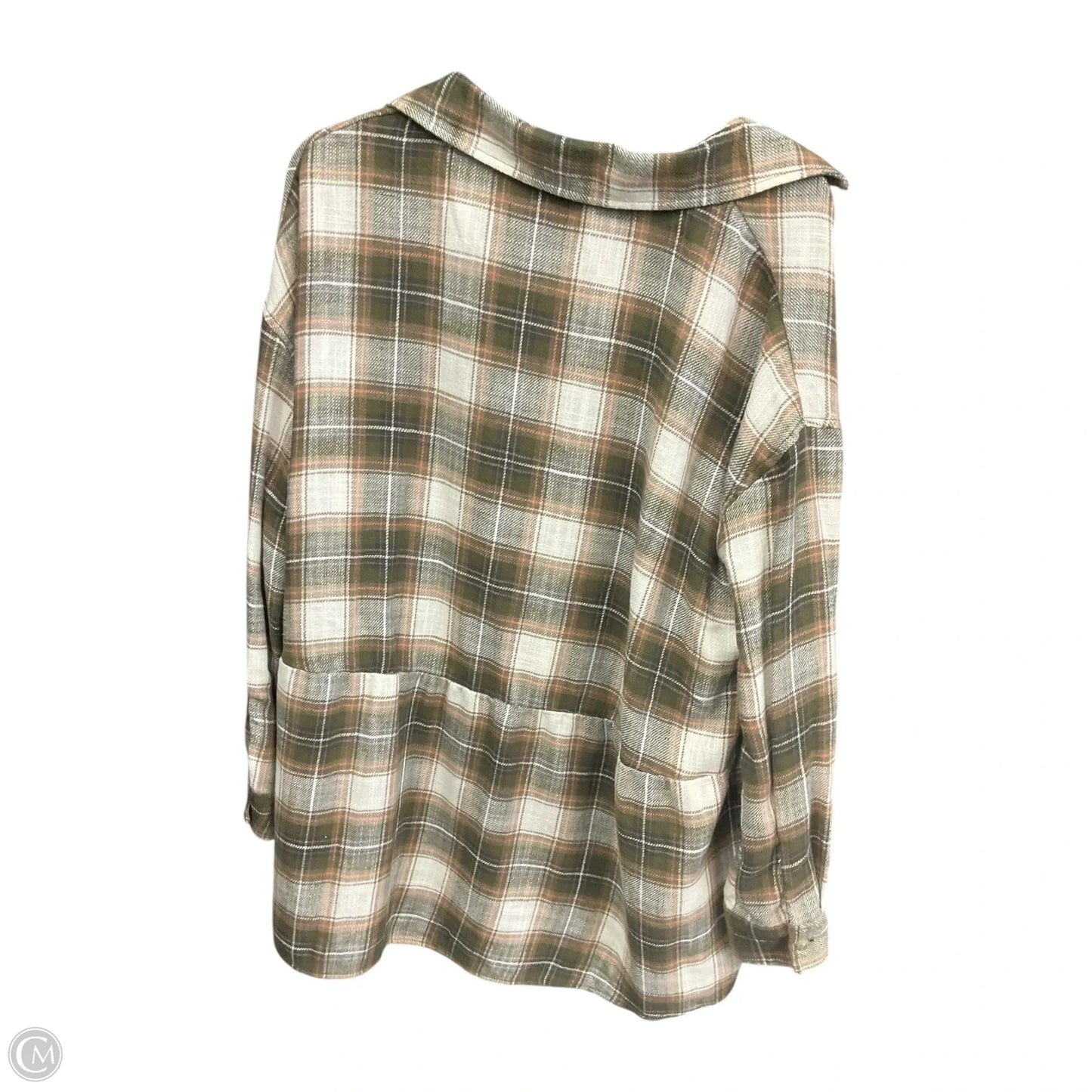 Top Long Sleeve By American Eagle In Plaid Pattern, Size: S