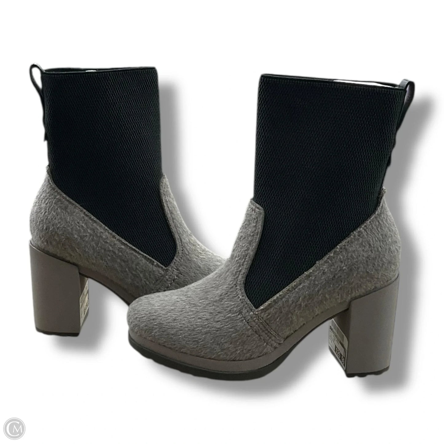 Boots Ankle Heels By Clothes Mentor In Black & Grey, Size: 9