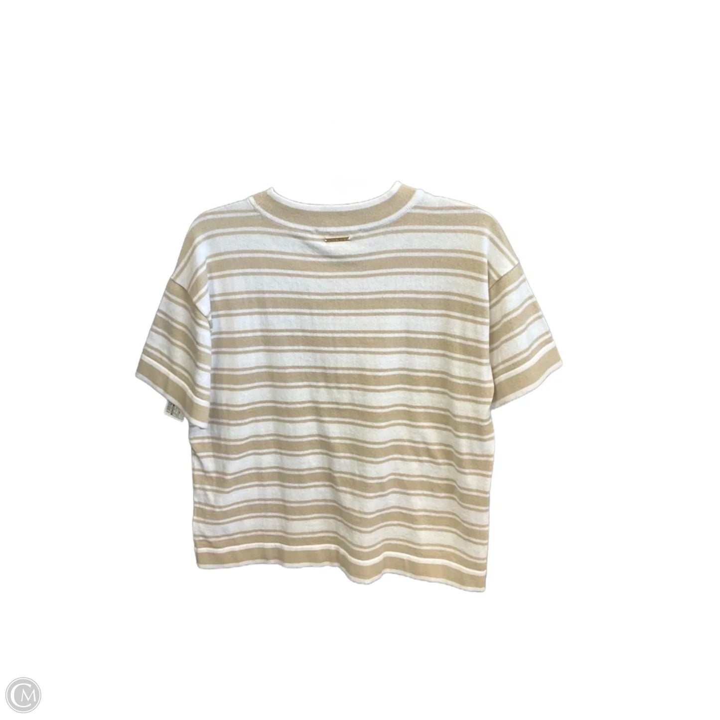 Top Short Sleeve By Michael By Michael Kors In Tan & White, Size: Sp