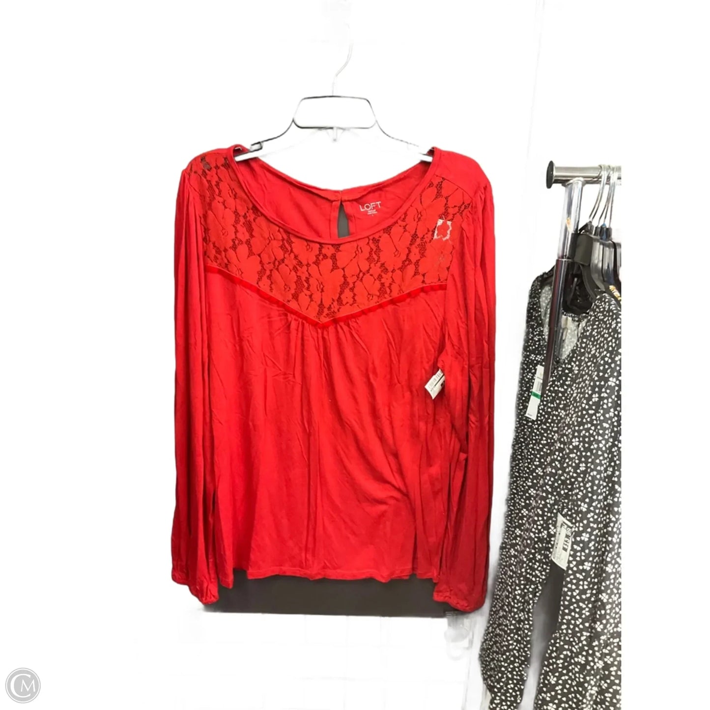 Top Long Sleeve By Loft In Red, Size: L