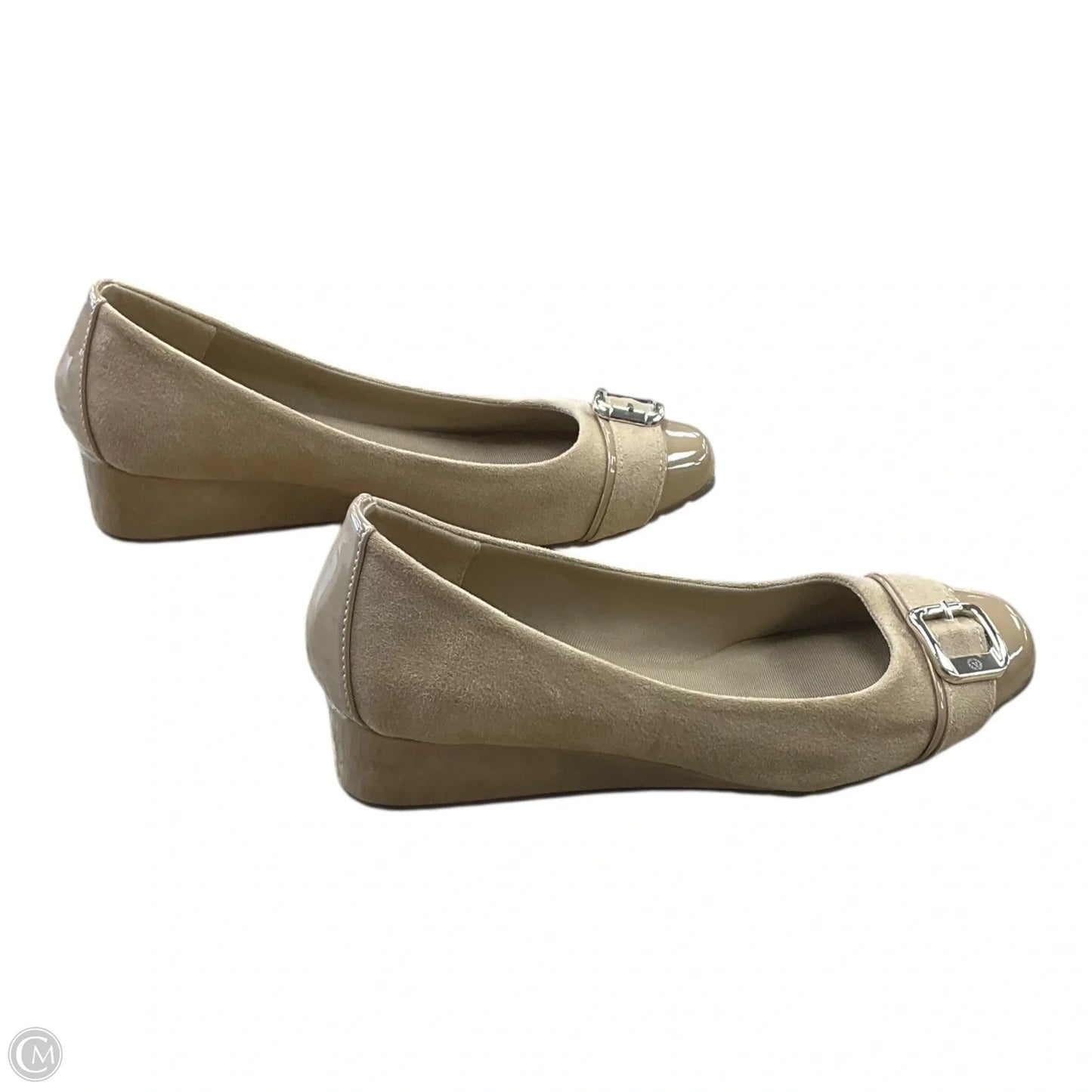 Shoes Heels Wedge By Anne Klein In Tan, Size: 7