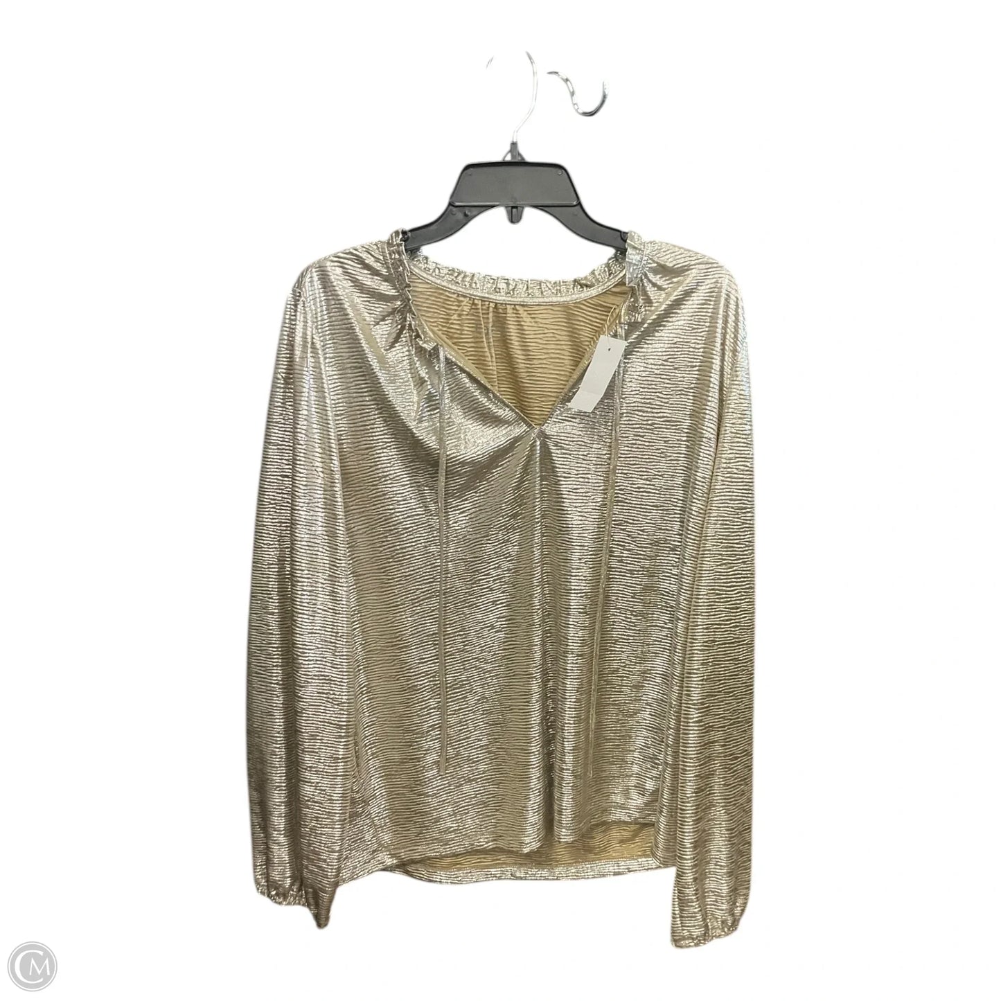 Top Long Sleeve By Loft In Gold, Size: L