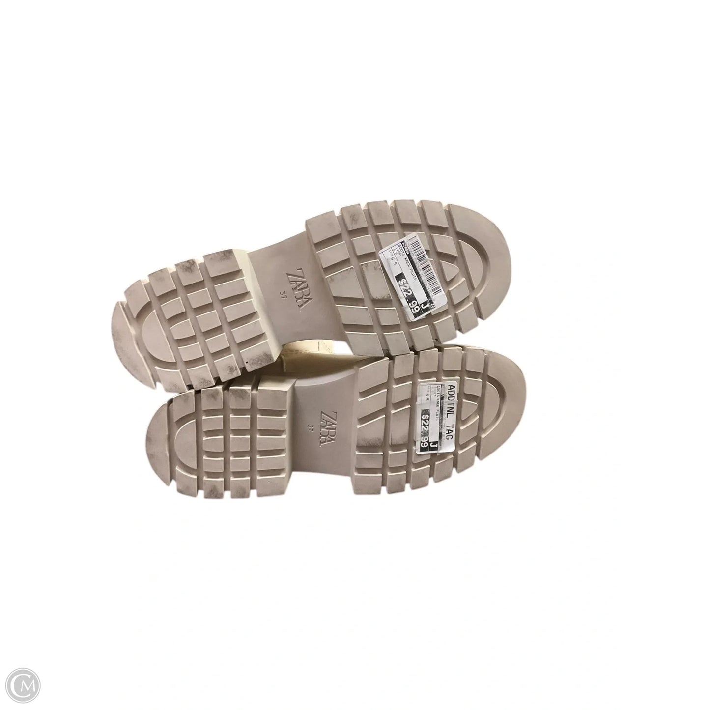 Boots Knee Flats By Zara In Ivory, Size: 6.5