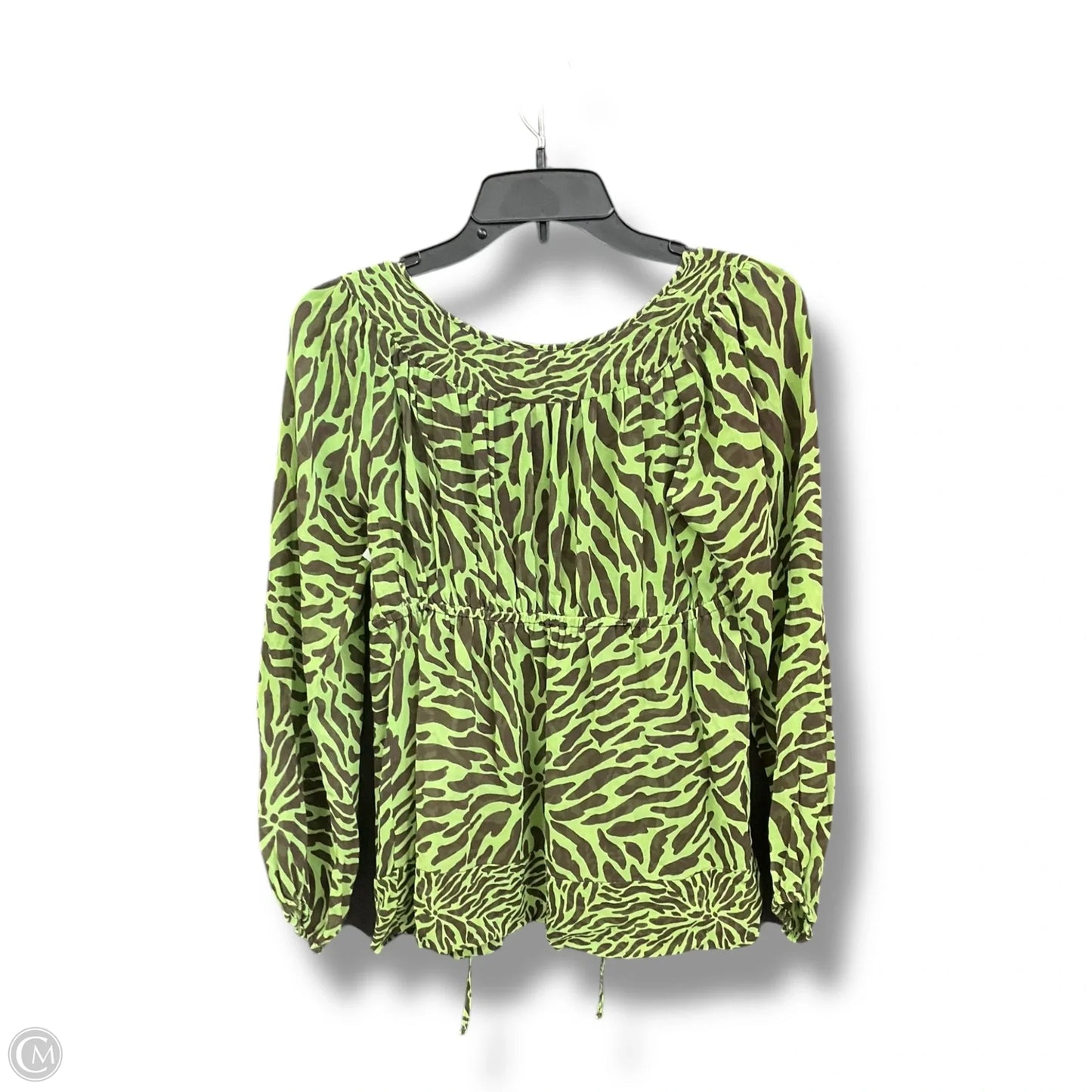Top Long Sleeve By Michael By Michael Kors In Brown & Green, Size: S