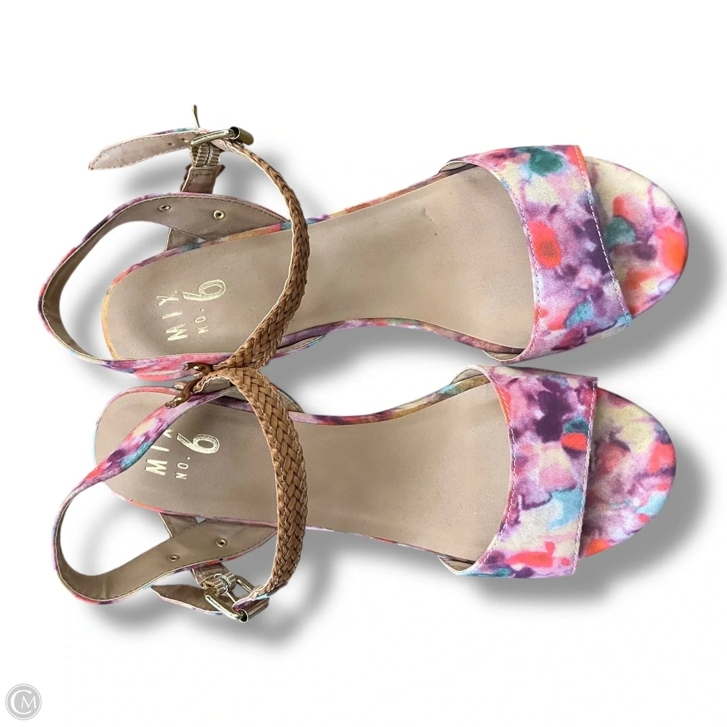 Sandals Heels Wedge By Mix No 6 In Multi-colored, Size: 8