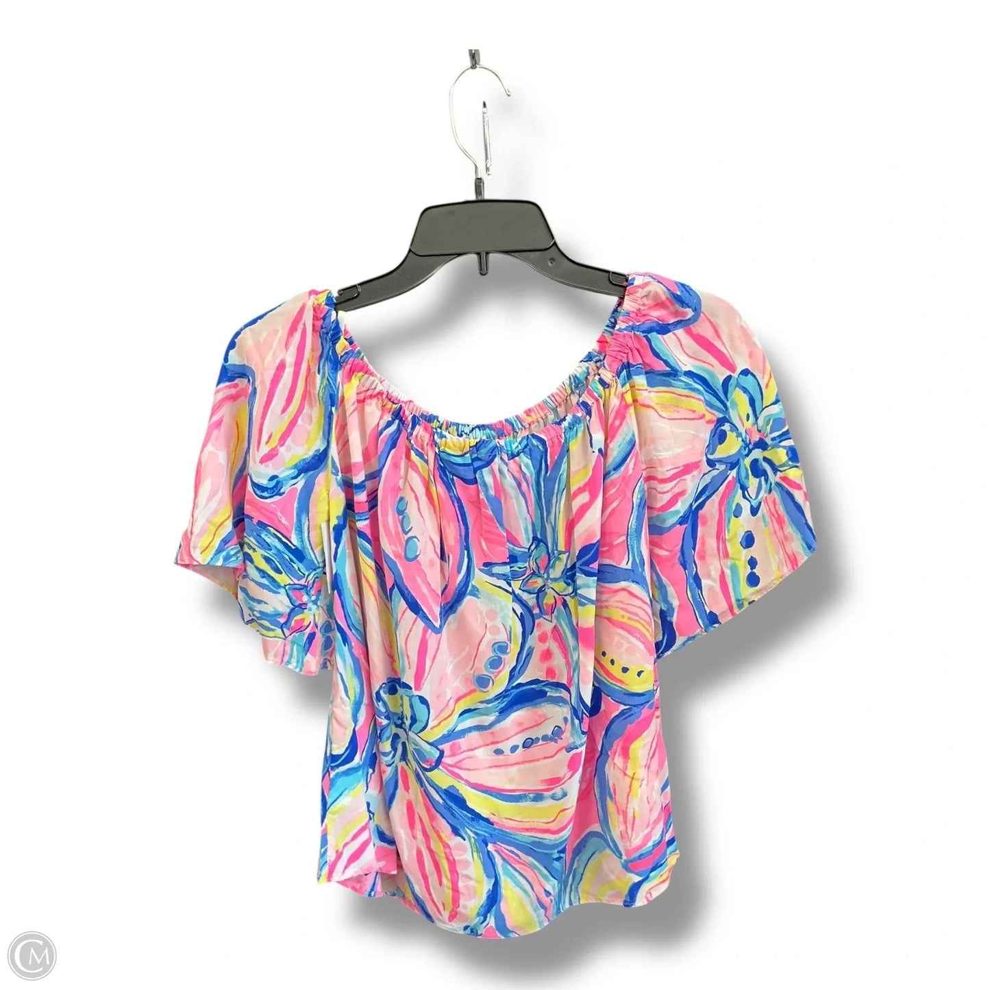 Top Short Sleeve Designer By Lilly Pulitzer In Peach, Size: S