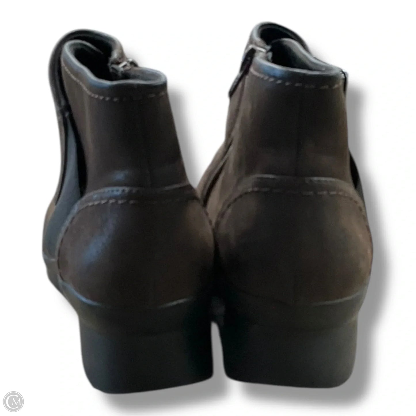 Boots Ankle Flats By Clarks In Brown, Size: 9.5