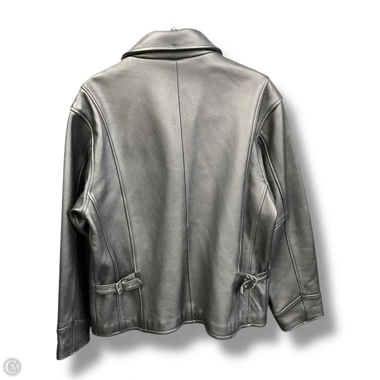 Jacket Leather By Eddie Bauer In Black, Size: M