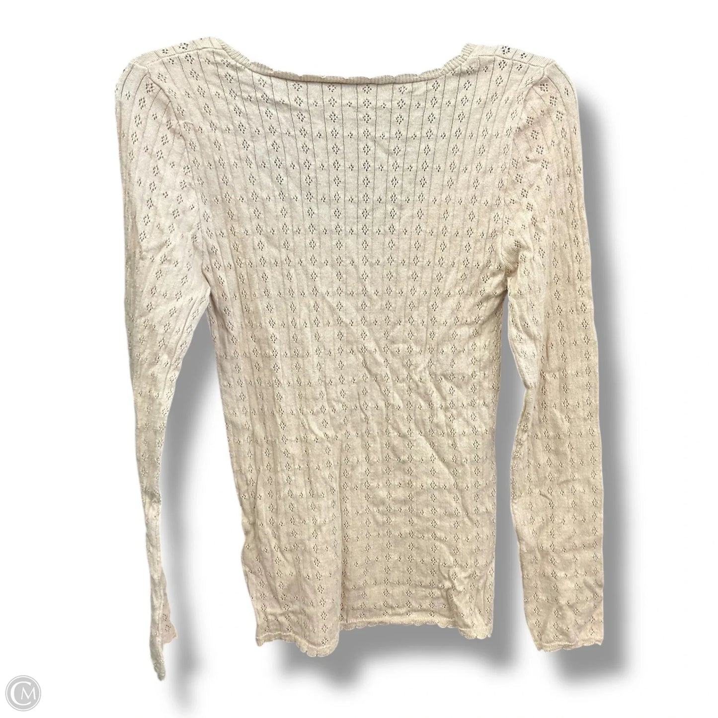 Top Long Sleeve By Zara In Tan, Size: M