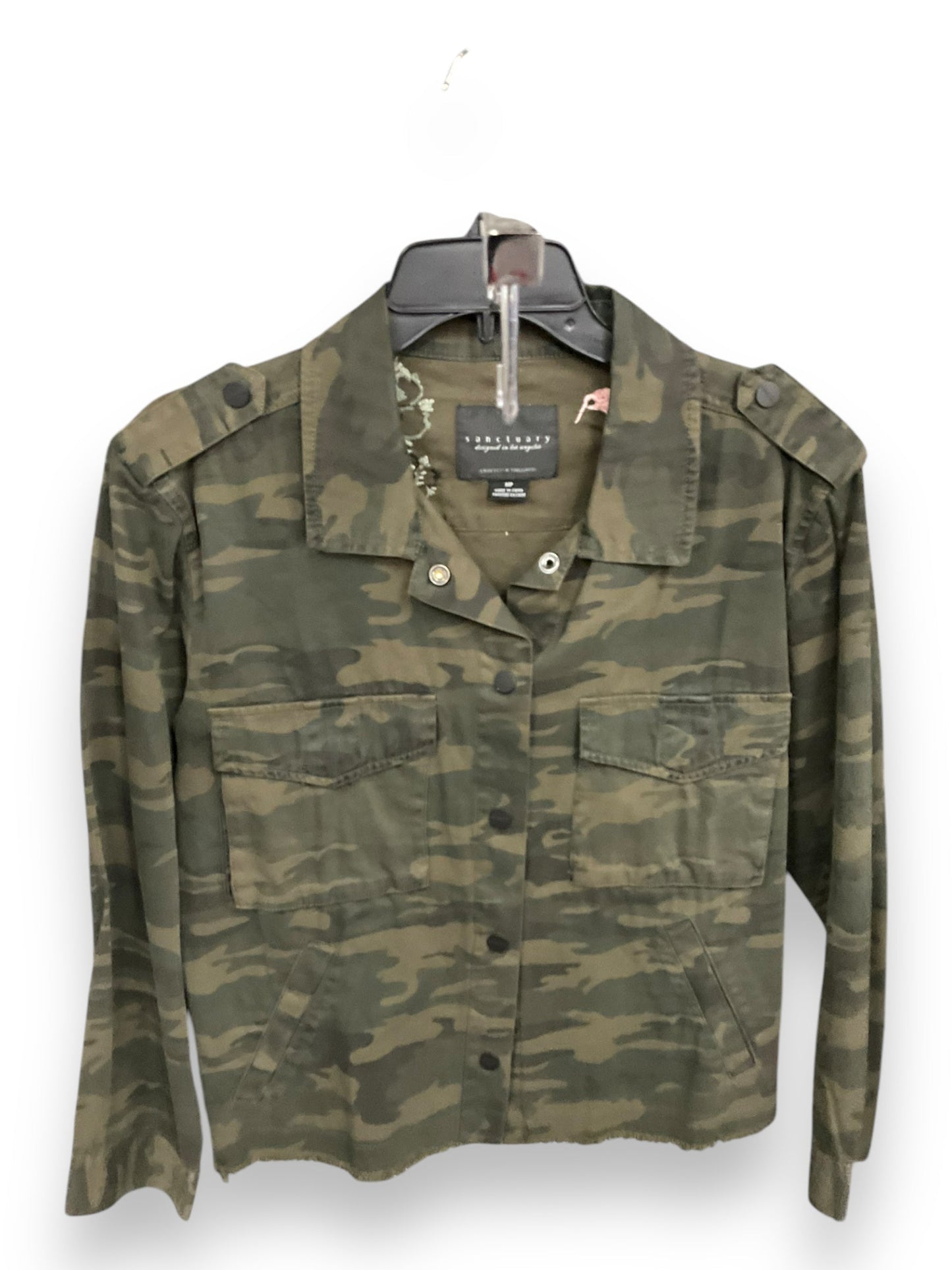 Jacket Shirt By Sanctuary In Camouflage Print, Size: Petite M