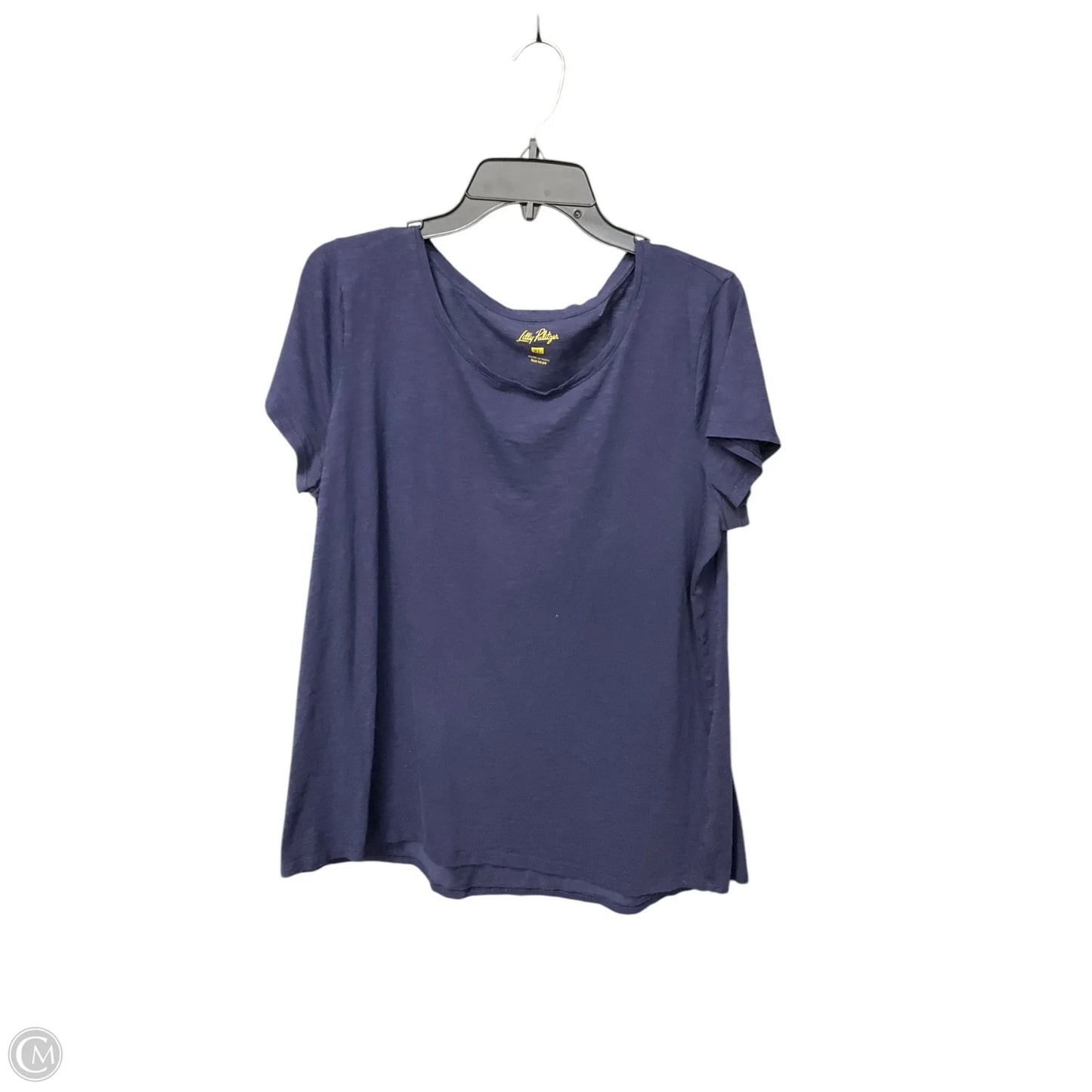 Top Short Sleeve Designer By Lilly Pulitzer In Navy, Size: Xl