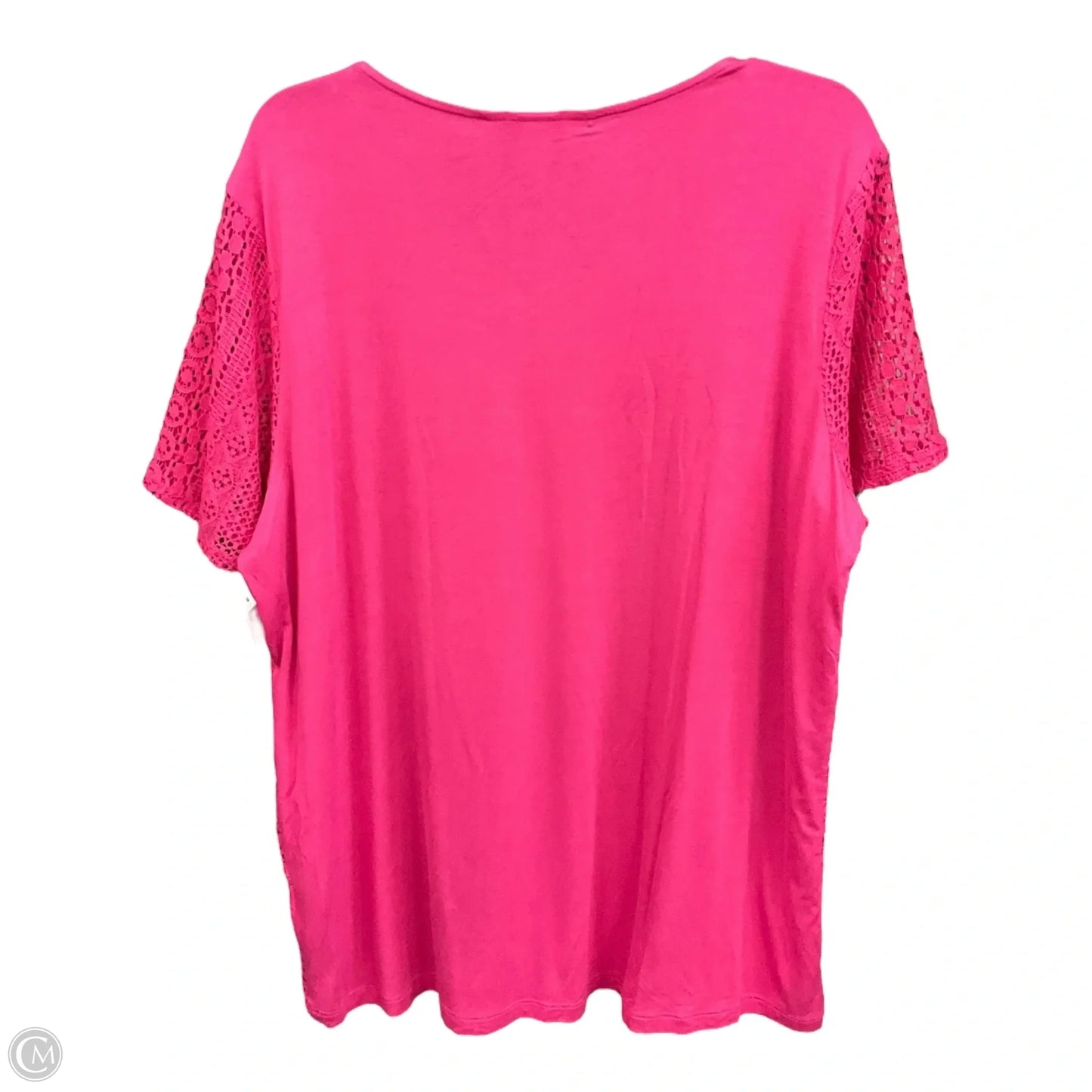 Top Short Sleeve By Cj Banks In Pink, Size: 1x