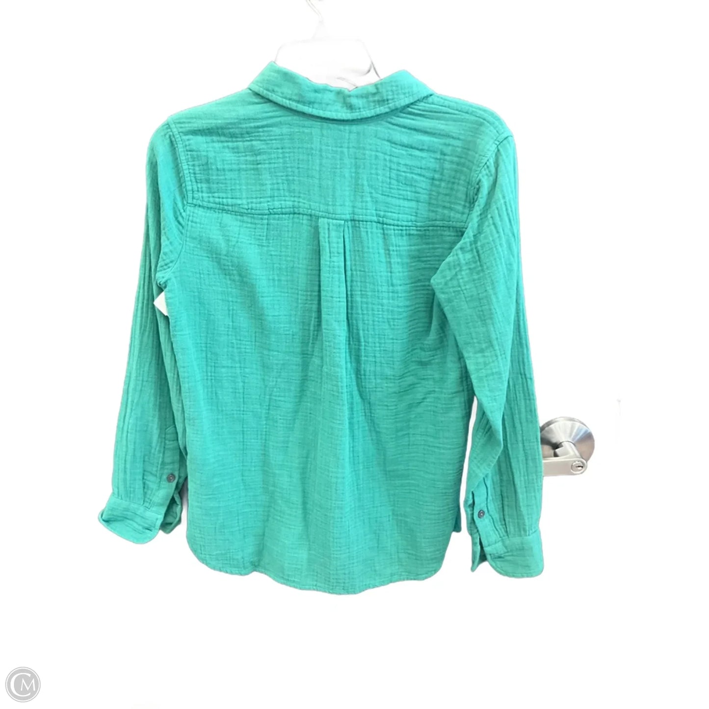 Blouse Long Sleeve By J. Crew In Green, Size: Xxs