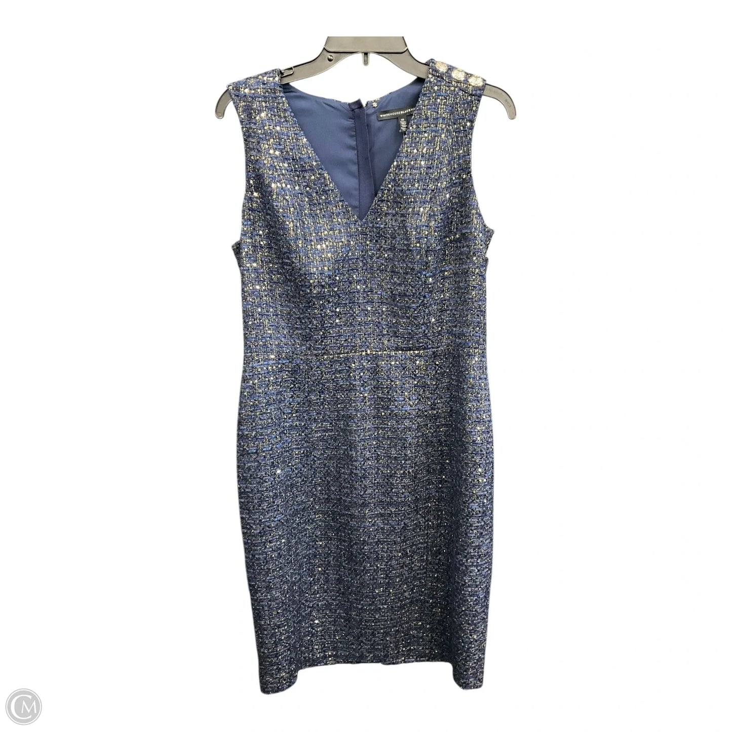 Dress Casual Midi By White House Black Market In Navy, Size: M
