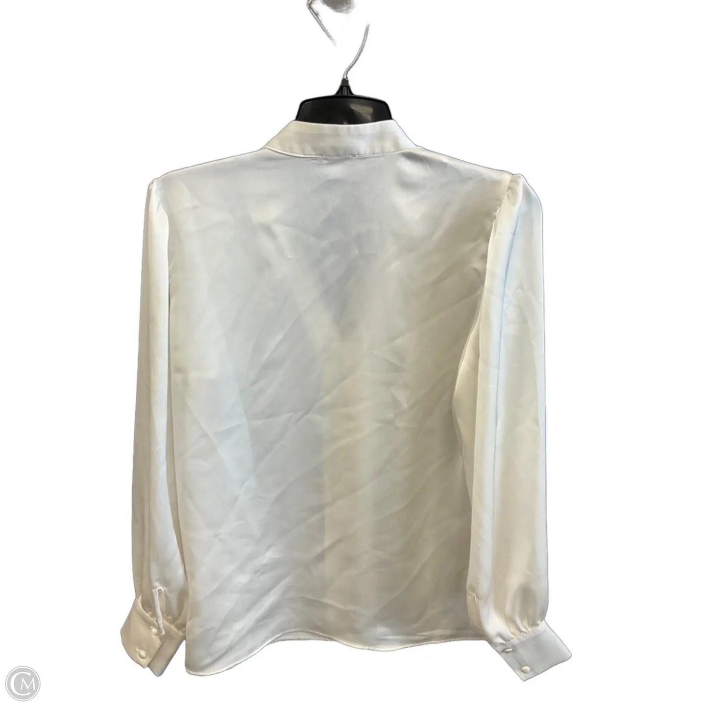 Blouse Long Sleeve By Ann Taylor In Cream, Size: S