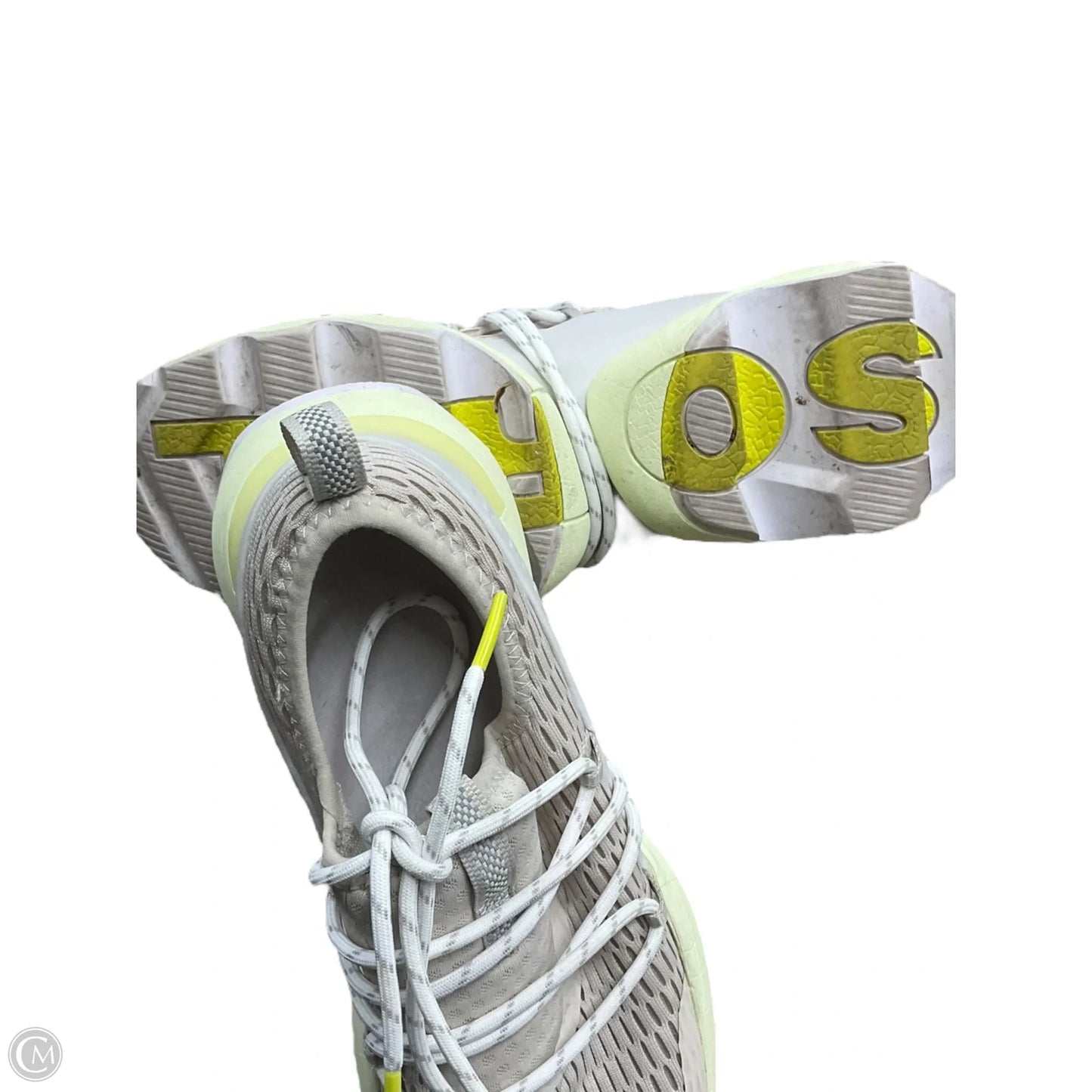 Shoes Athletic By Sorel In Grey & Yellow, Size: 8