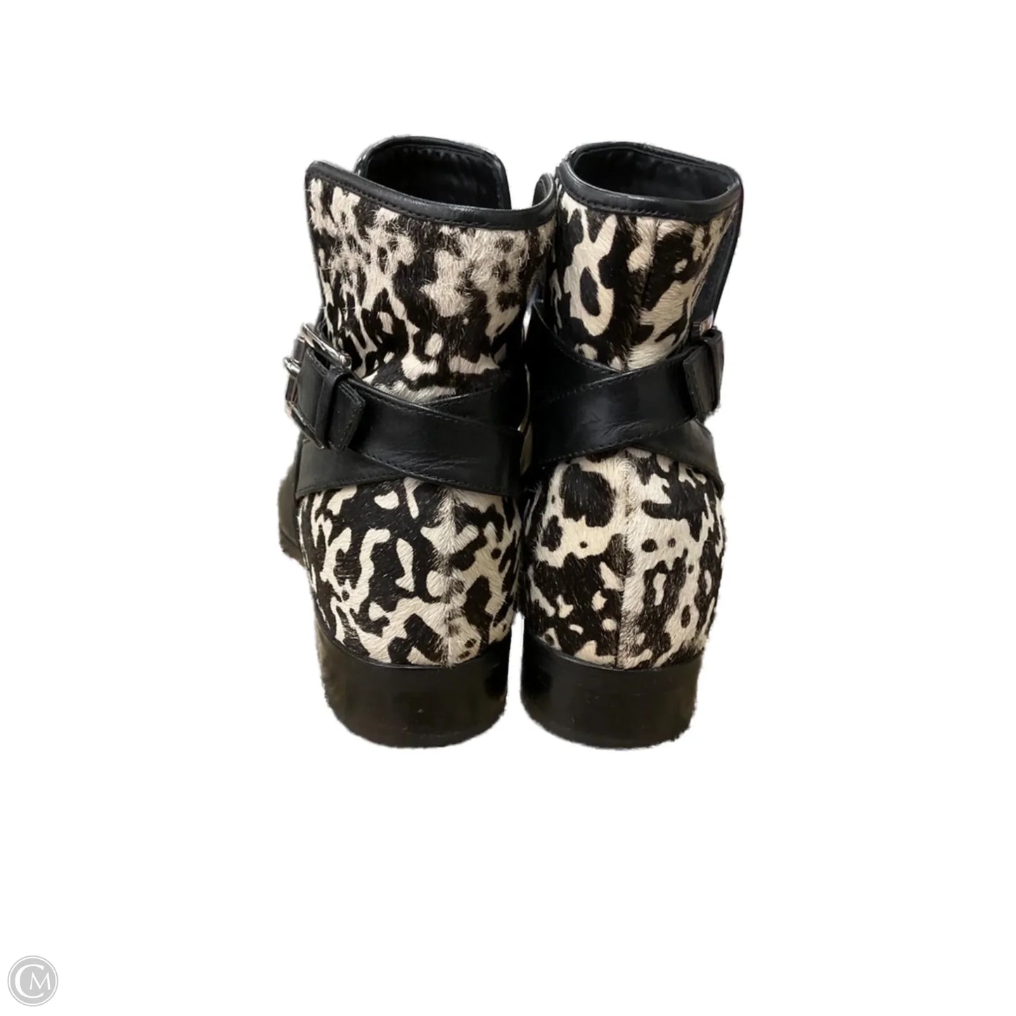 Boots Ankle Flats By Michael By Michael Kors In Black & White, Size: 7.5