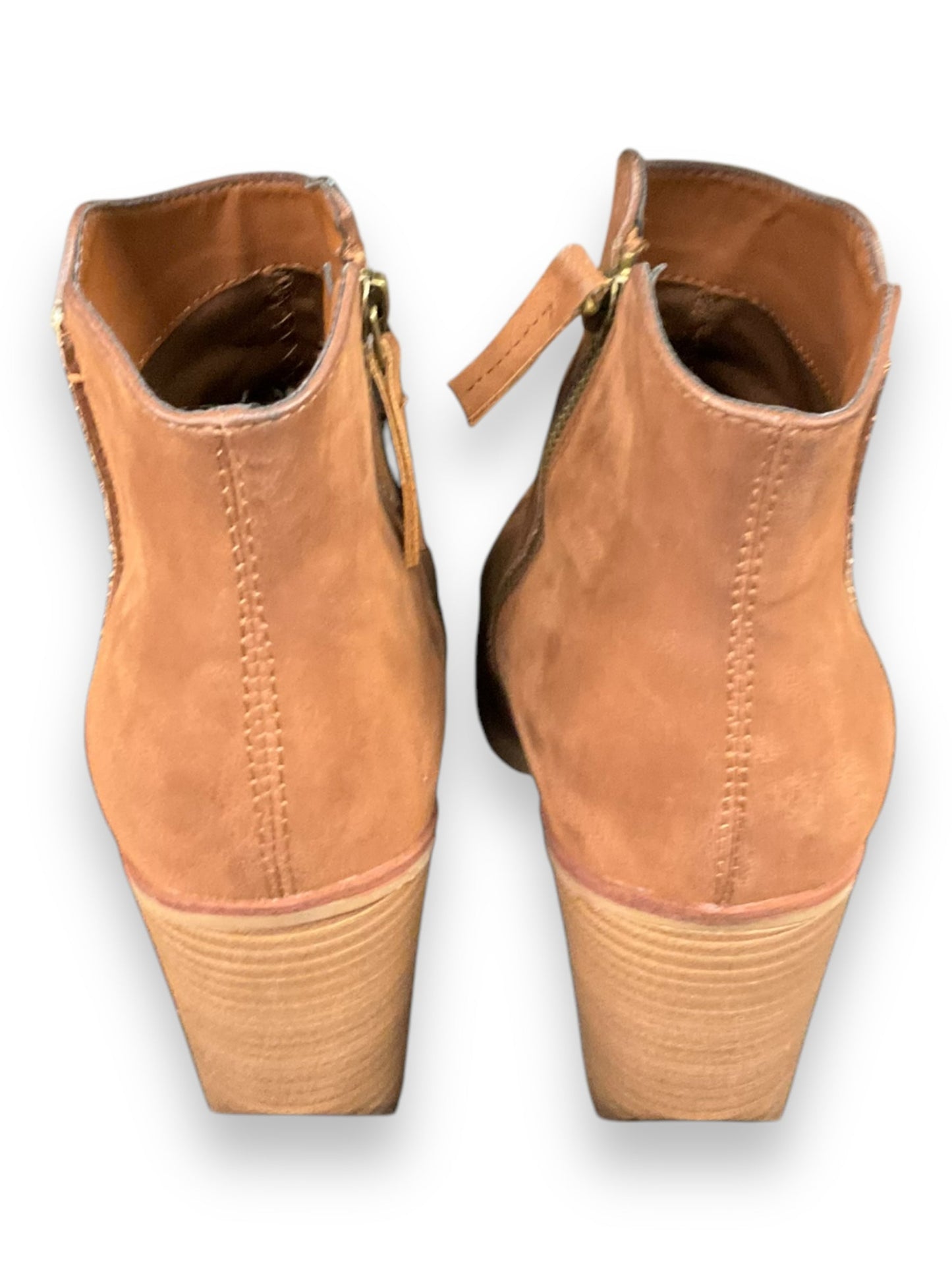 Boots Ankle Heels By Mia In Brown, Size: 8