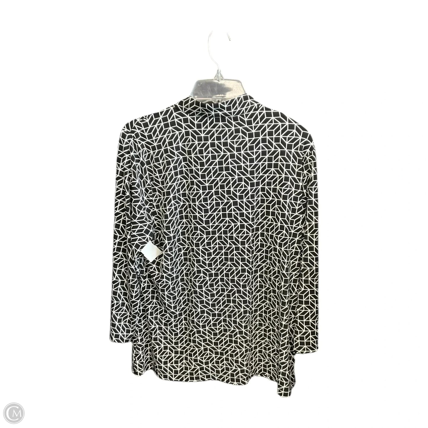 Top Long Sleeve By Liz And Co In Black & White, Size: L