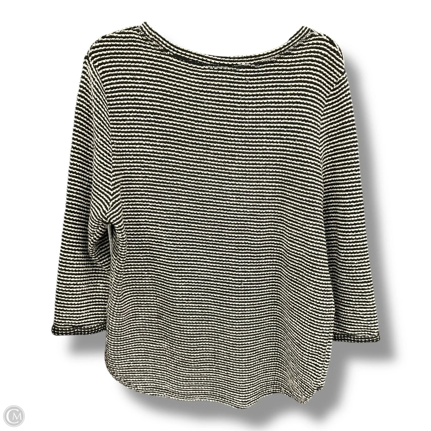 Top 3/4 Sleeve By H&m In Black & White, Size: M