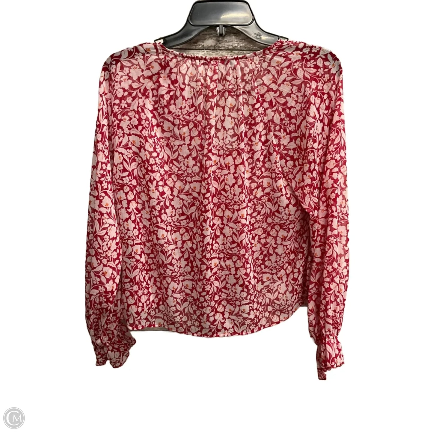 Top Long Sleeve By Zara In Floral Print, Size: S