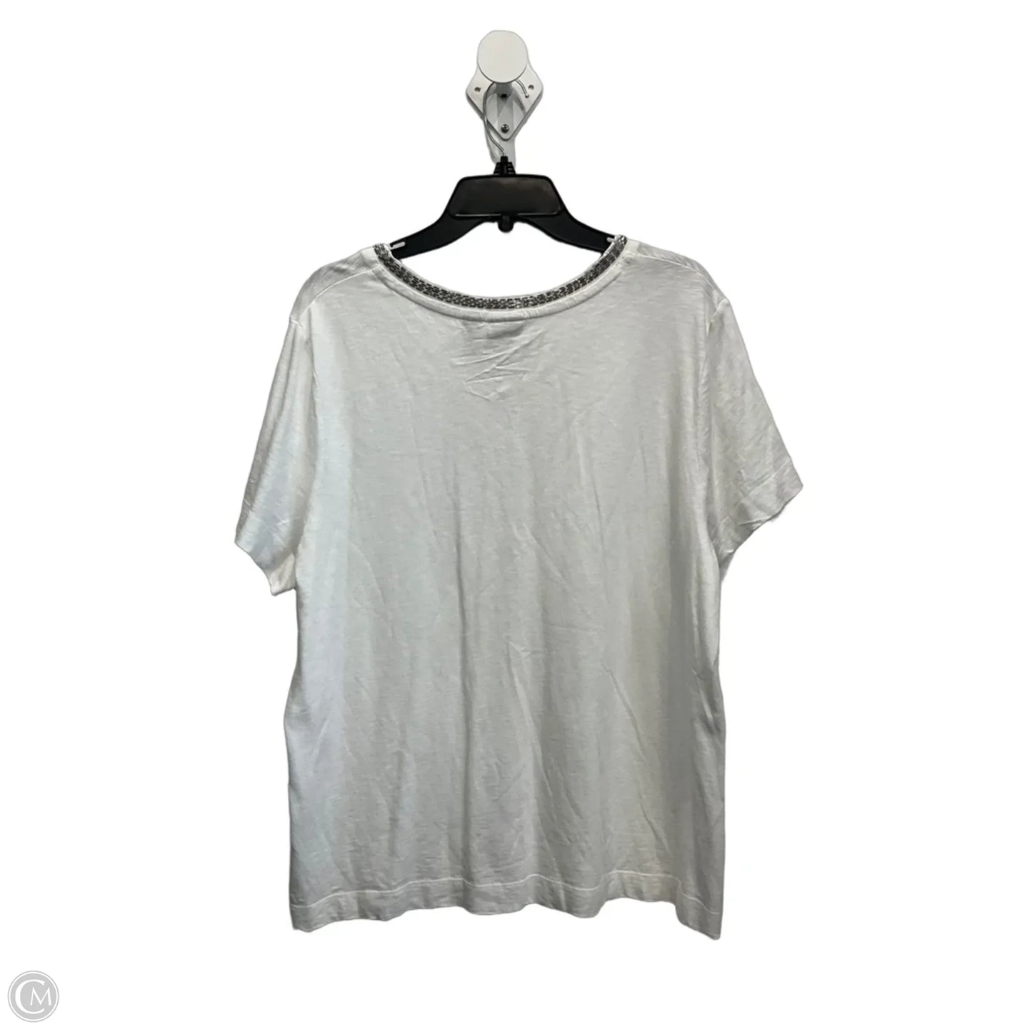 Top Short Sleeve By Chicos In White, Size: Xl