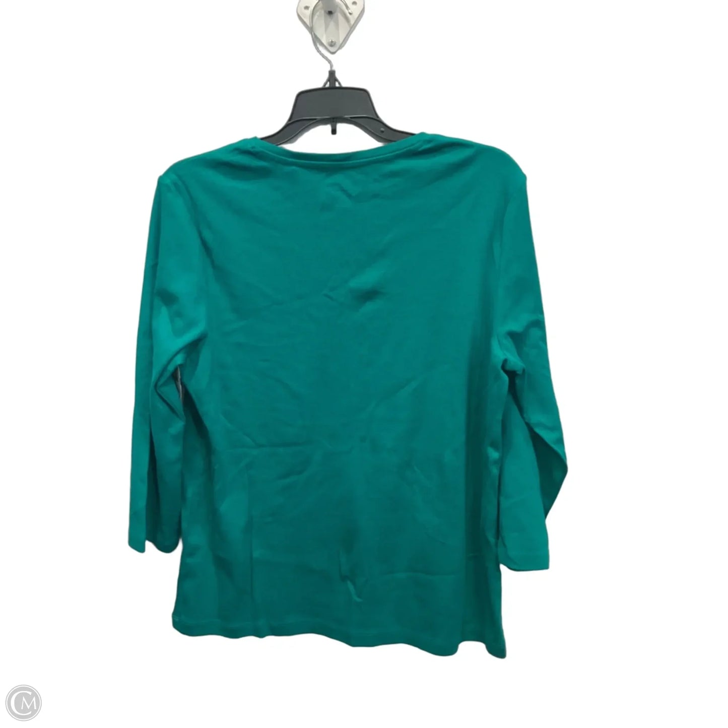 Top 3/4 Sleeve By Chicos In Green, Size: L