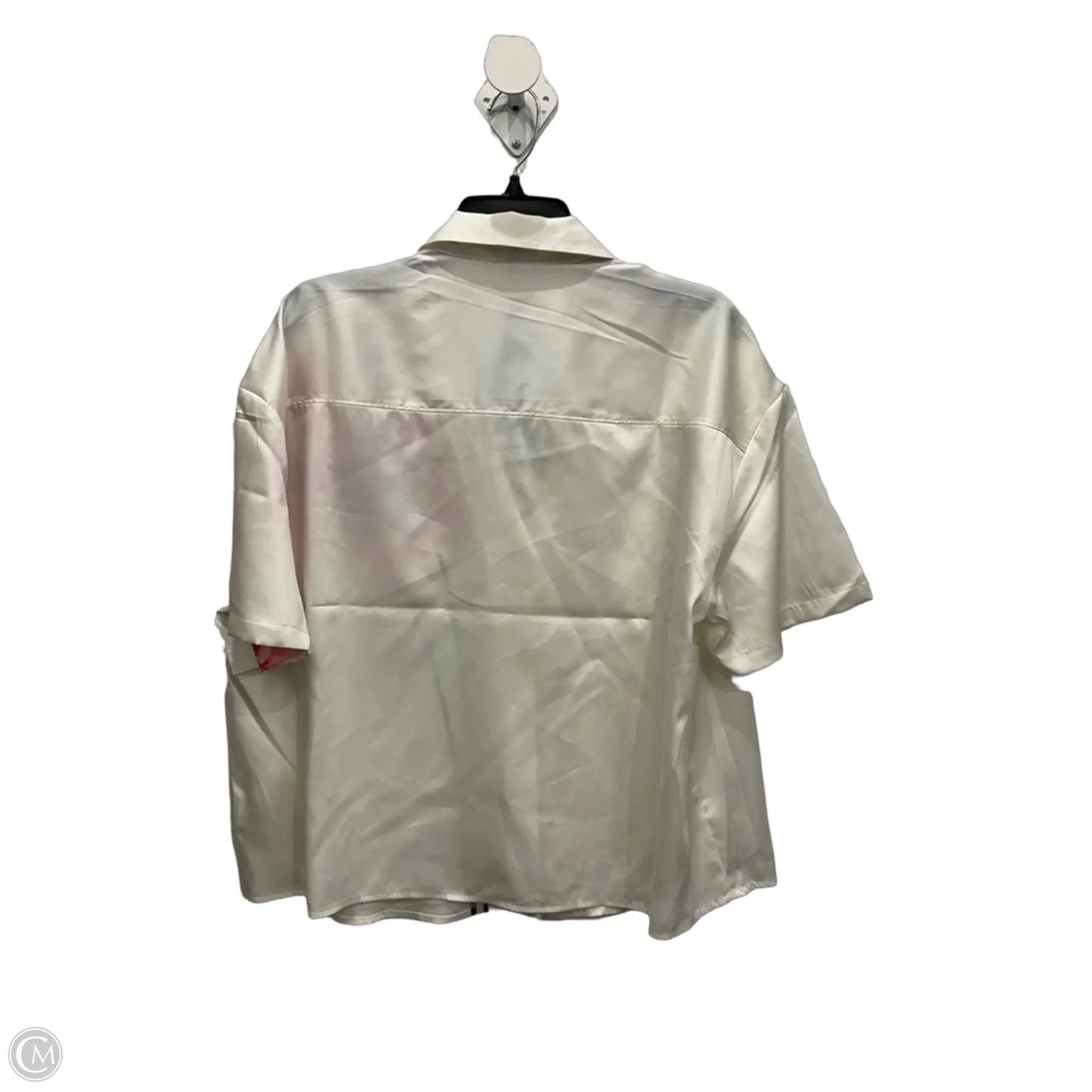 Top Short Sleeve By Express In Ivory, Size: Large