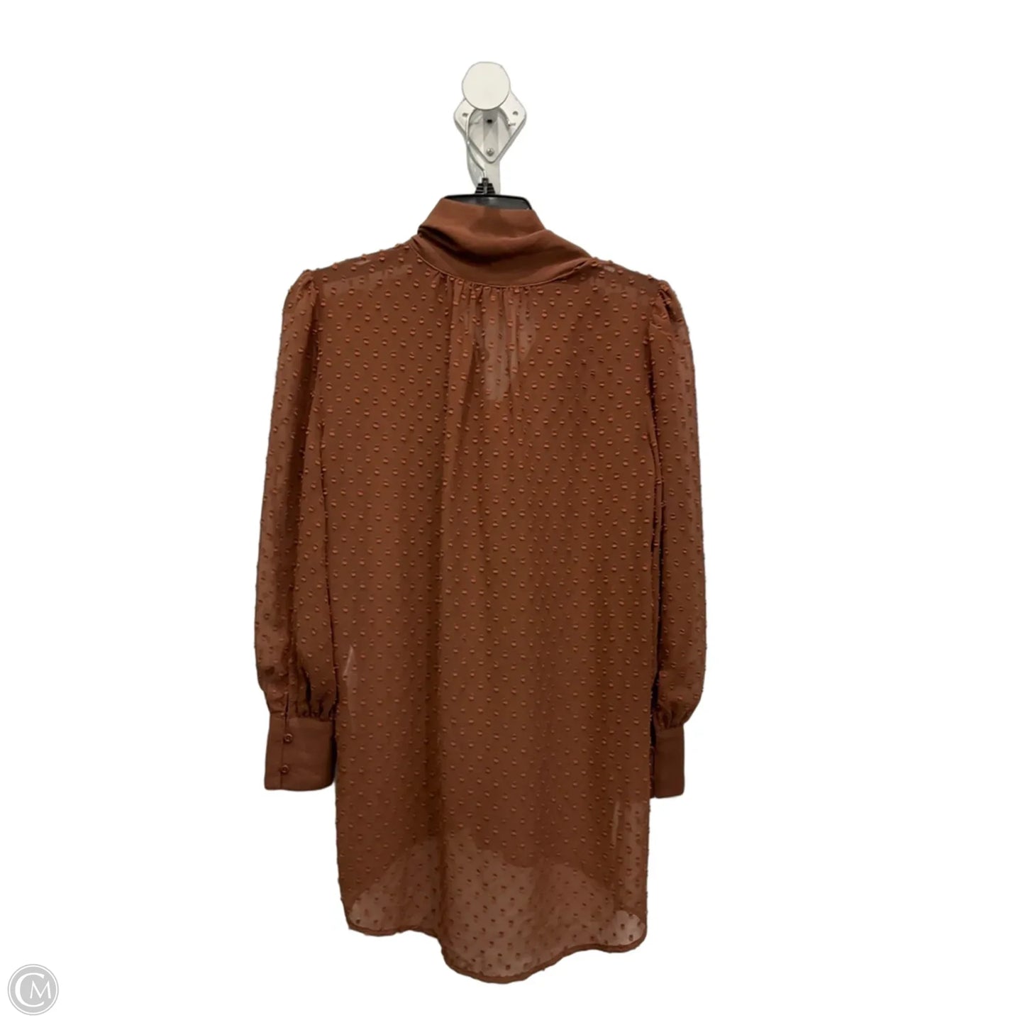 Blouse Long Sleeve By Adrianna Papell In Brown, Size: Xs