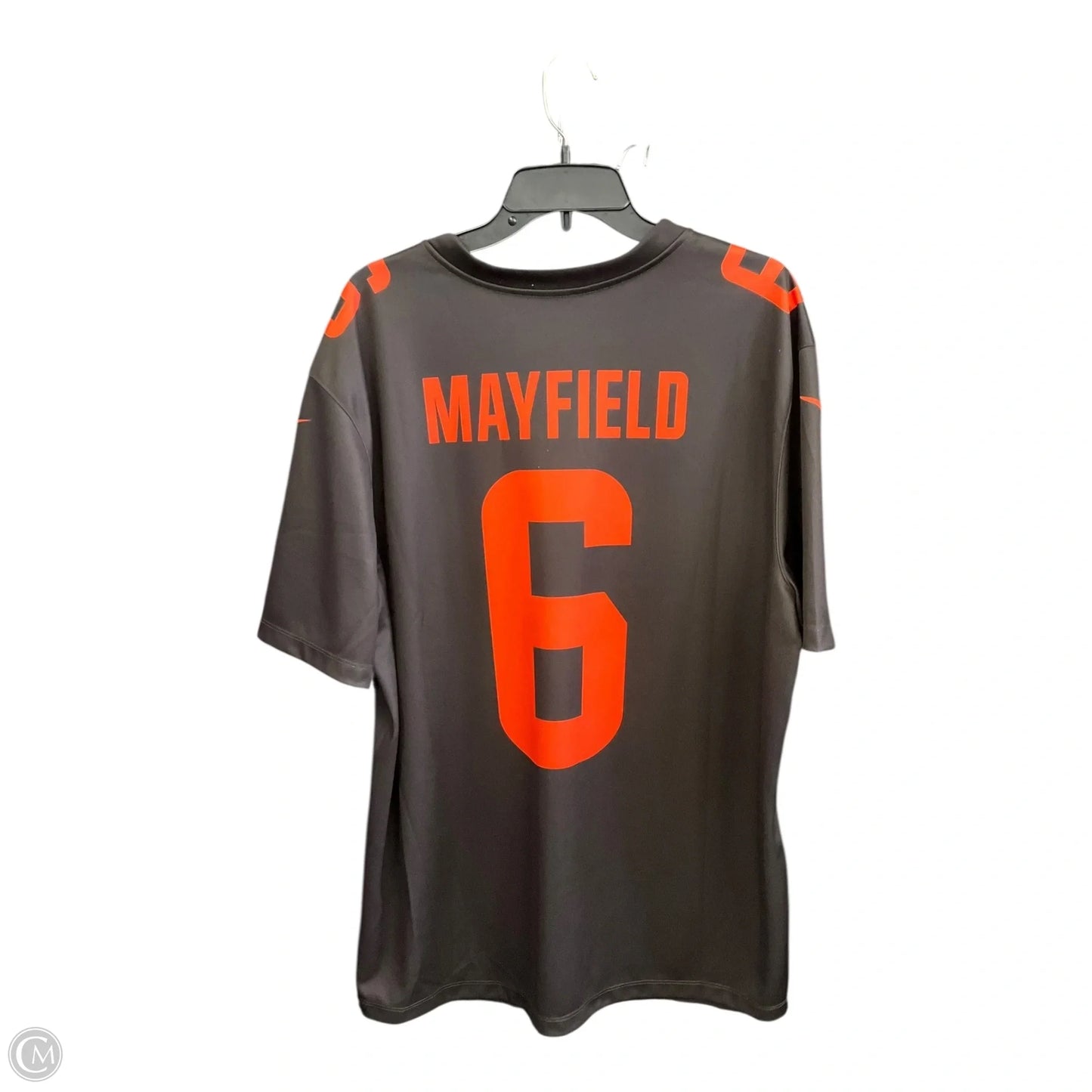 Athletic Top Short Sleeve By Nike Apparel In Brown & Orange, Size: Xl