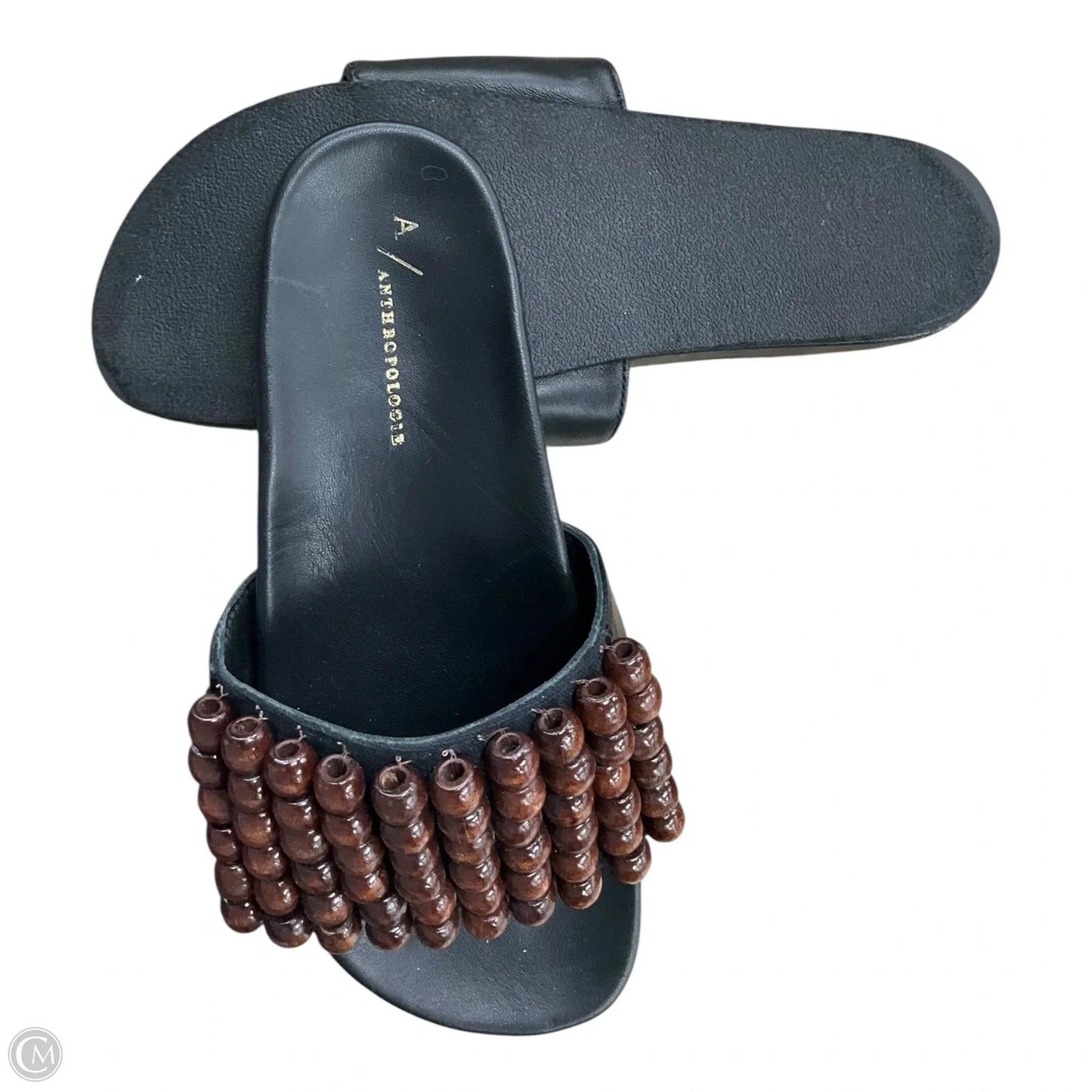 Sandals Flats By Anthropologie In Black & Brown, Size: 7.5