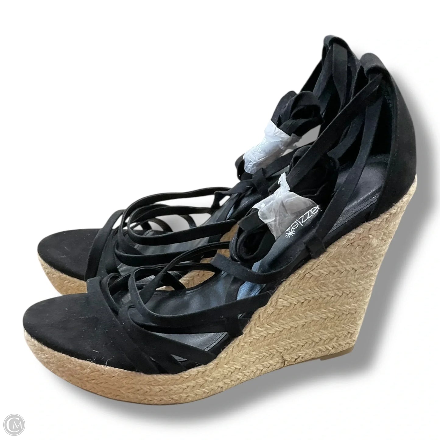 Sandals Heels Wedge By Shoedazzle In Black, Size: 10