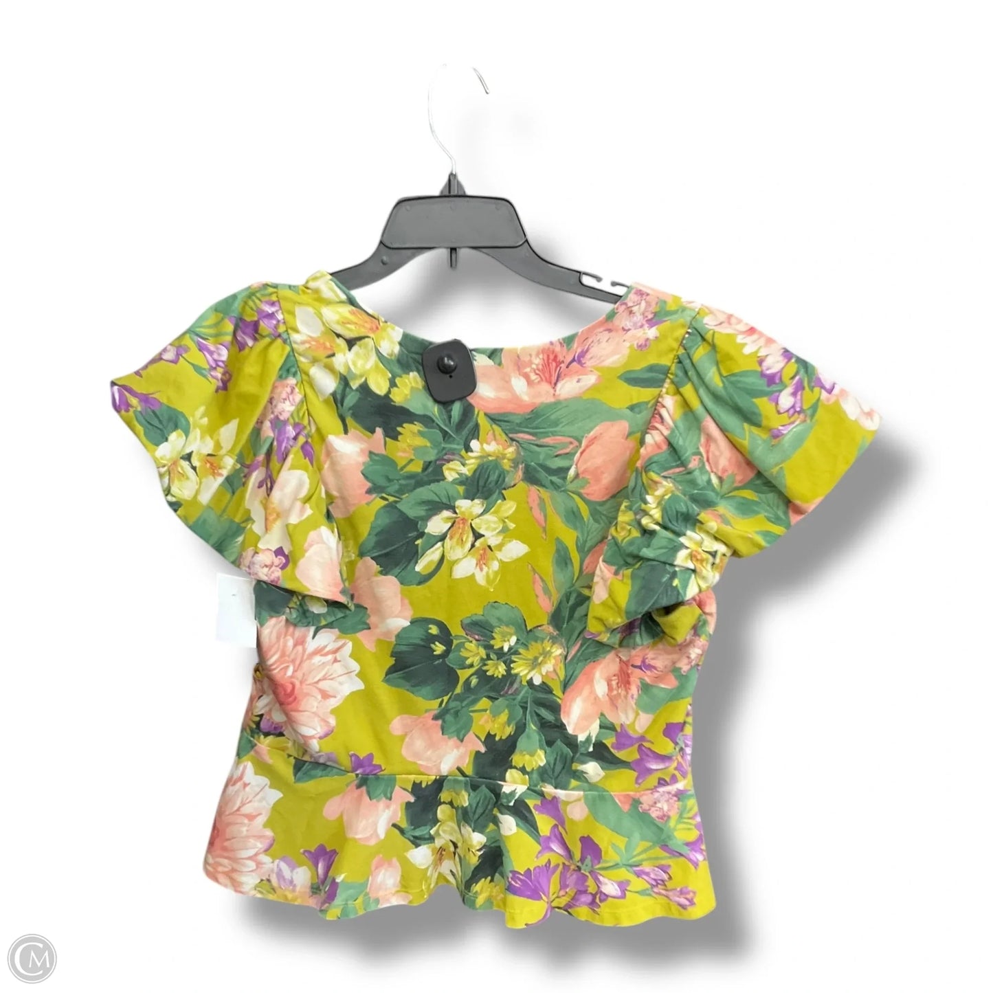 Top Short Sleeve By Express In Floral Print, Size: L